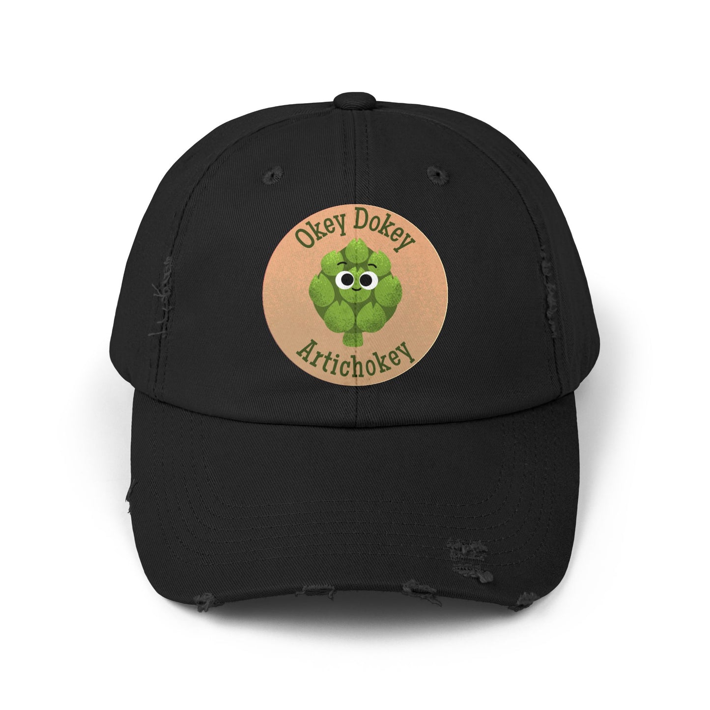 Funny Unisex Distressed Cap - Okey Dokey Artichokey Hats, Gift for Friends, Spring Fashion, Casual Wear, Outdoor Fun
