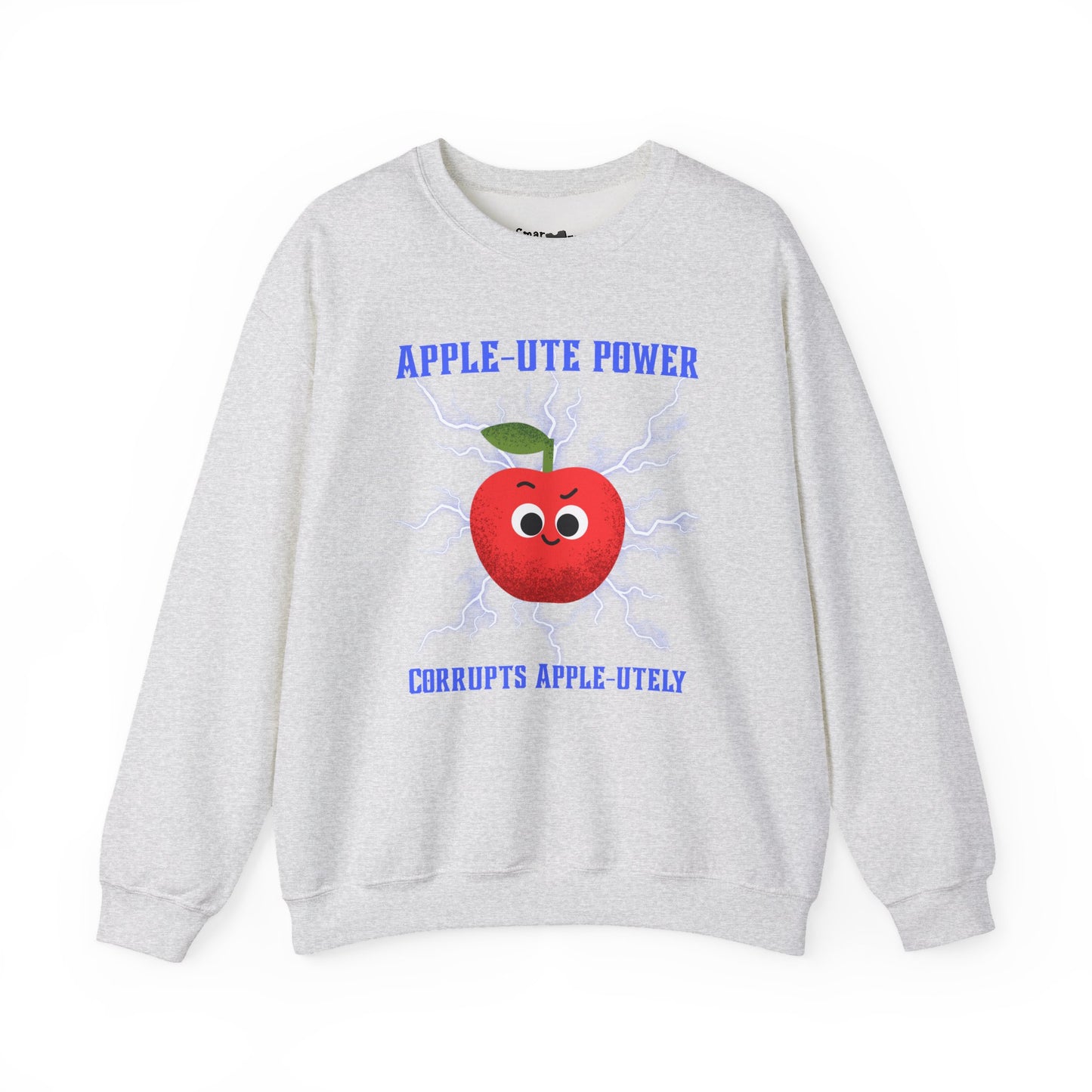 Funny Pun Apple-Ute Power Unisex Sweatshirt, Whimsical Art Design Apparel, Fall Comfort Clothing, Unisex Styling, Great Gift Idea