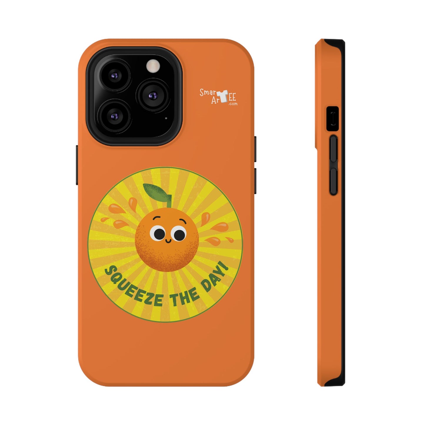 Orange Squeeze Impact-Resistant Case | Fun Phone Cover for Daily Motivation, Gift for Friends, Cute Phone Accessory, Squeeze the Day!