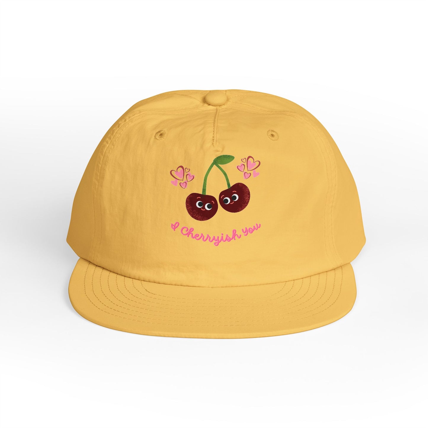 Charming Cherry Surf Cap – Perfect for Summer, Beach Days Hat, Outdoor Adventures, Gift for Surf Lovers, Adjustable Snapback Hat