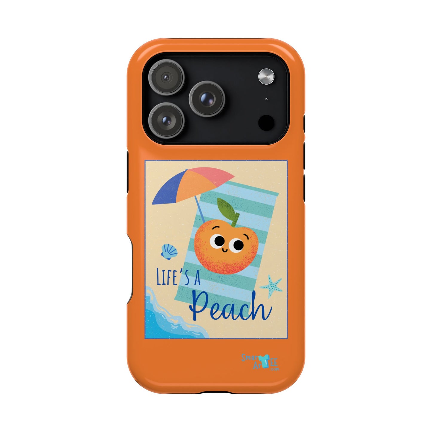 Cute Life's a Peach Phone Case, Impact-Resistant Cell Phone Cover, Summer Accessory, Gift for Fruit Lovers, Beach Vibes