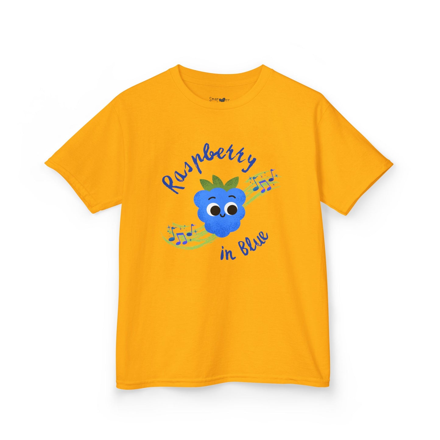 Kids 'Rhapsody in Blue' Raspberry Pun Tee, Cute Kids Shirt, Fun Gift for Children, Summer Outfit, Birthday Gift, Playdate Attire