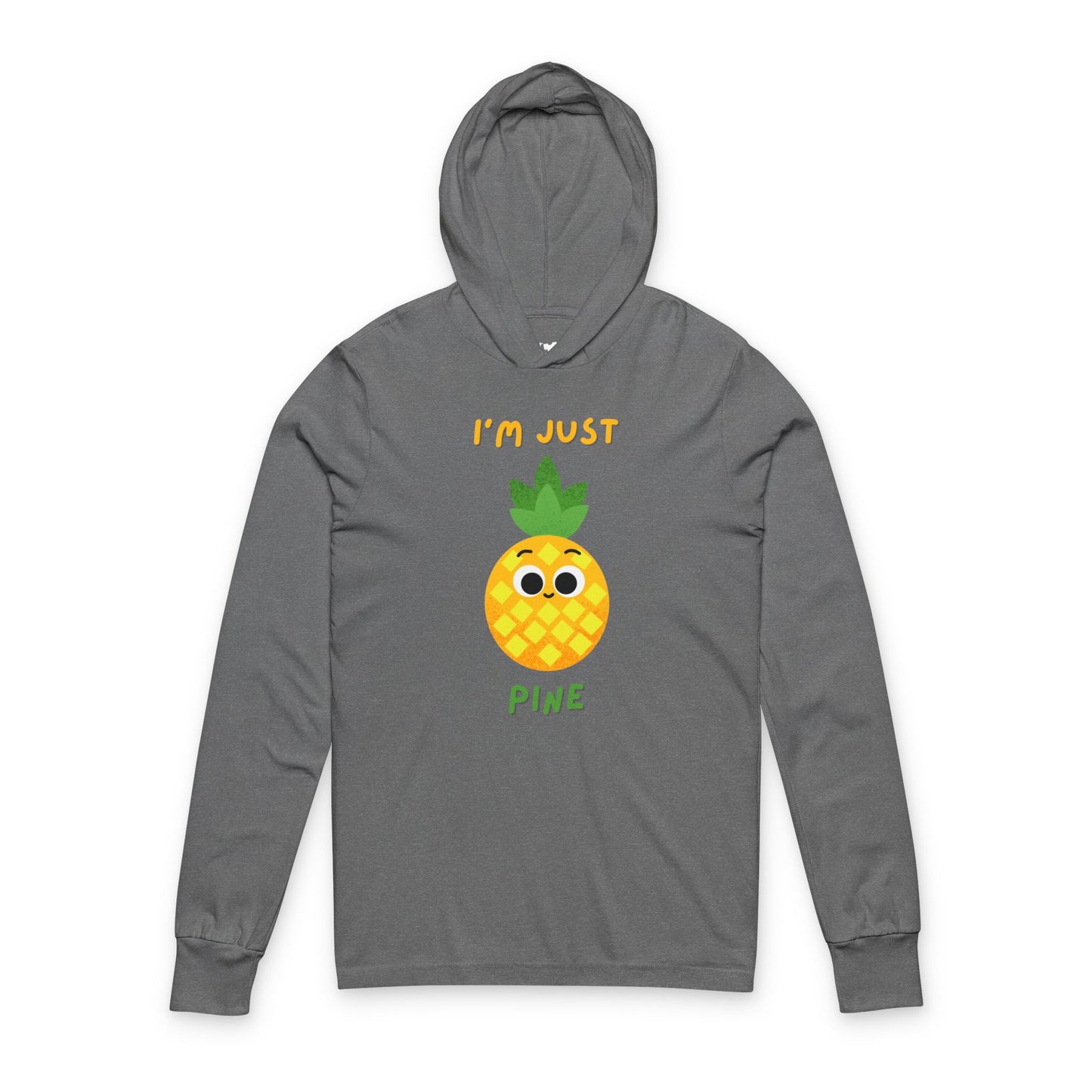 Pineapple Print Hooded Long Sleeve Shirt, Fun Unisex Pullover, Cute Tropical Apparel, Summer Beachwear, Gift for Fun Lovers
