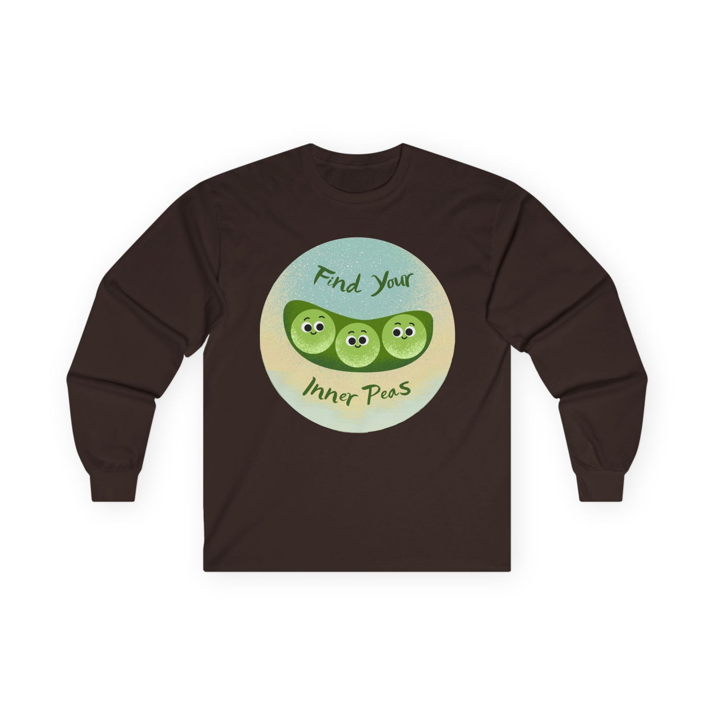 Find Your Inner Peas Long Sleeve Tees, Unisex Cotton Shirt, Cute Gift for Gardeners, Motivational Apparel, Farmhouse Decor Clothing