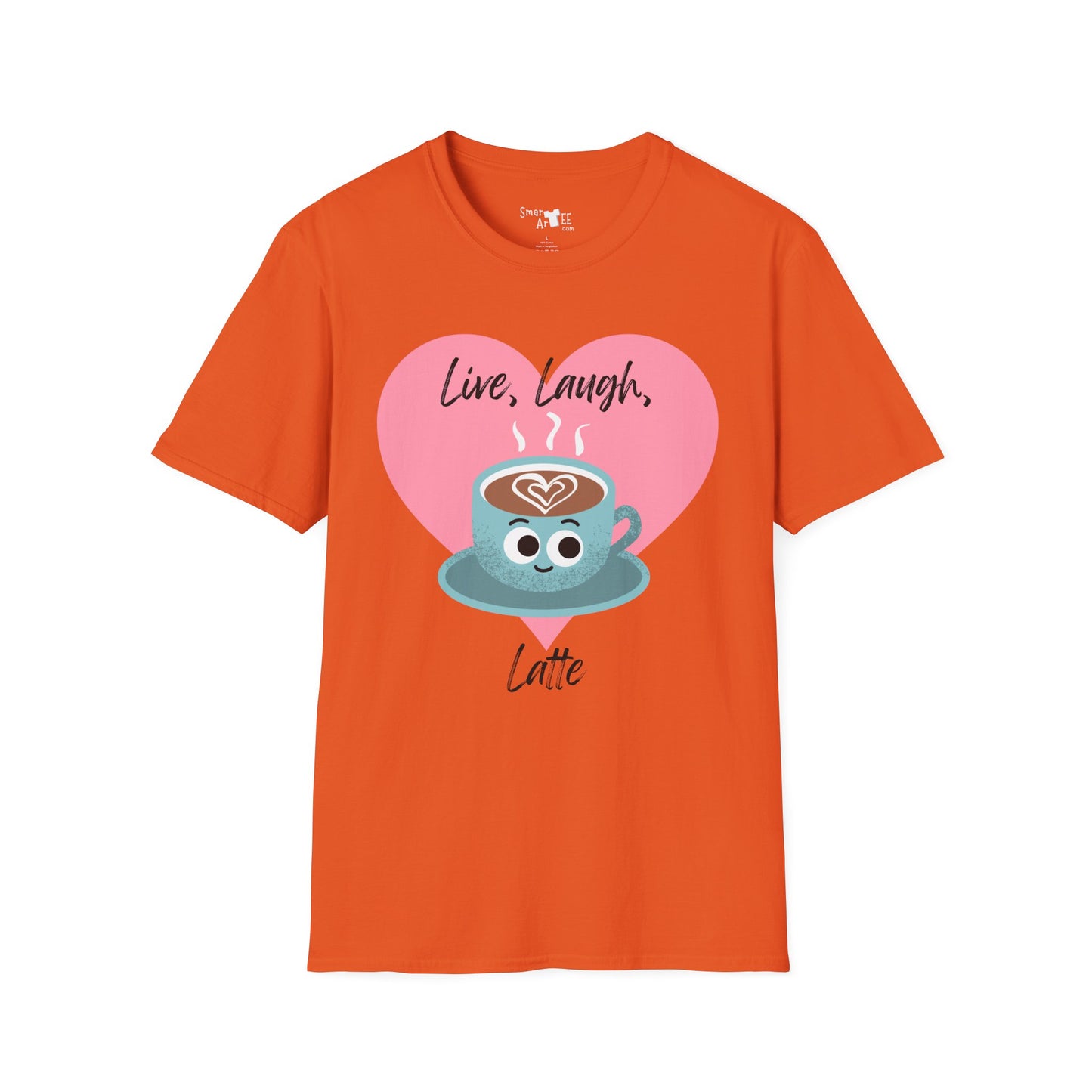 Cute Coffee Lover T-Shirt, Funny Gift for Barista, Softstyle Tee for Friends, Gift for Coffee Lovers, Live Laugh Latte Shirt