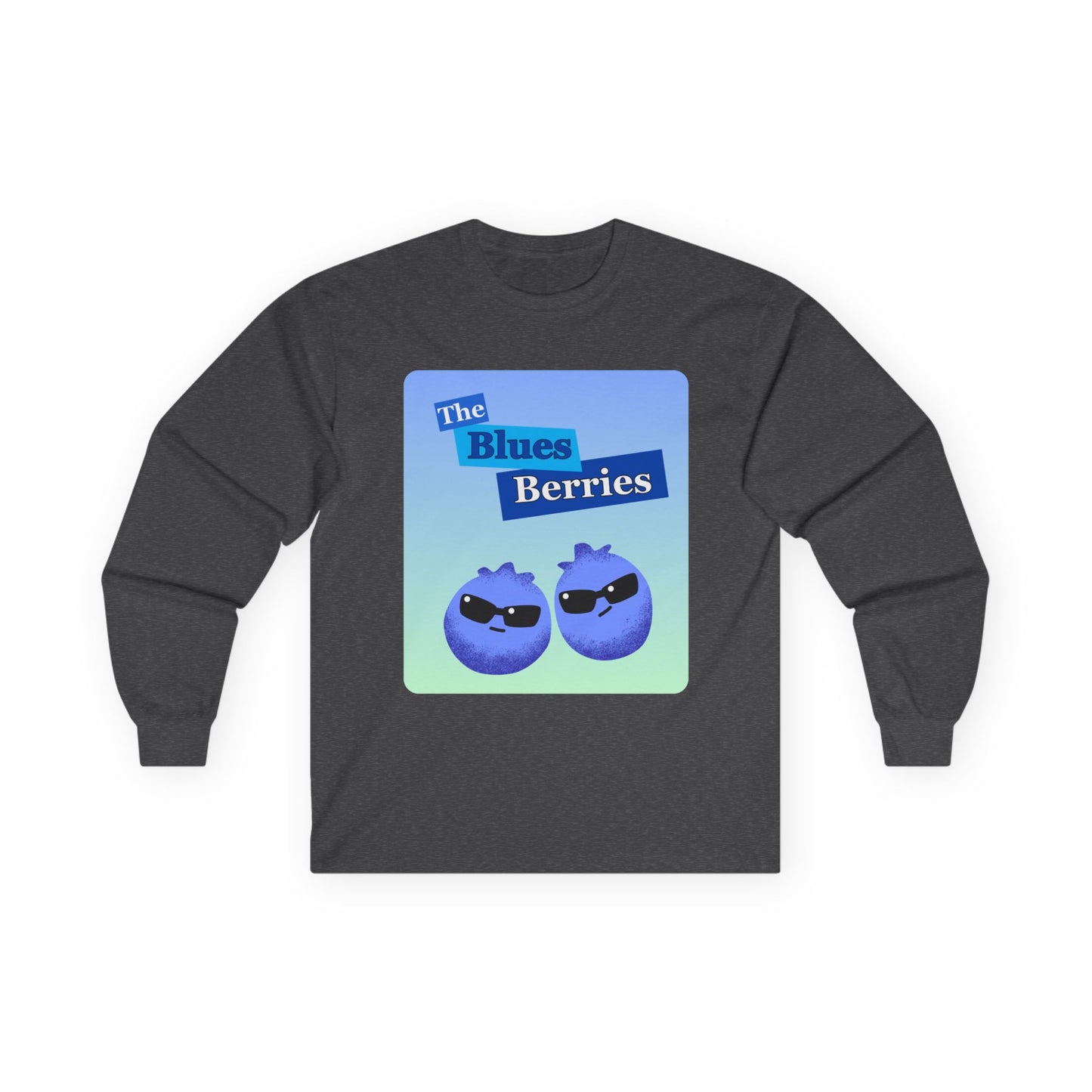 Cool Blueberry Graphic Long Sleeve Tees, Blues Brothers Pun Tee, Casual Wear, Gift for Fruit Lovers, Summer Style
