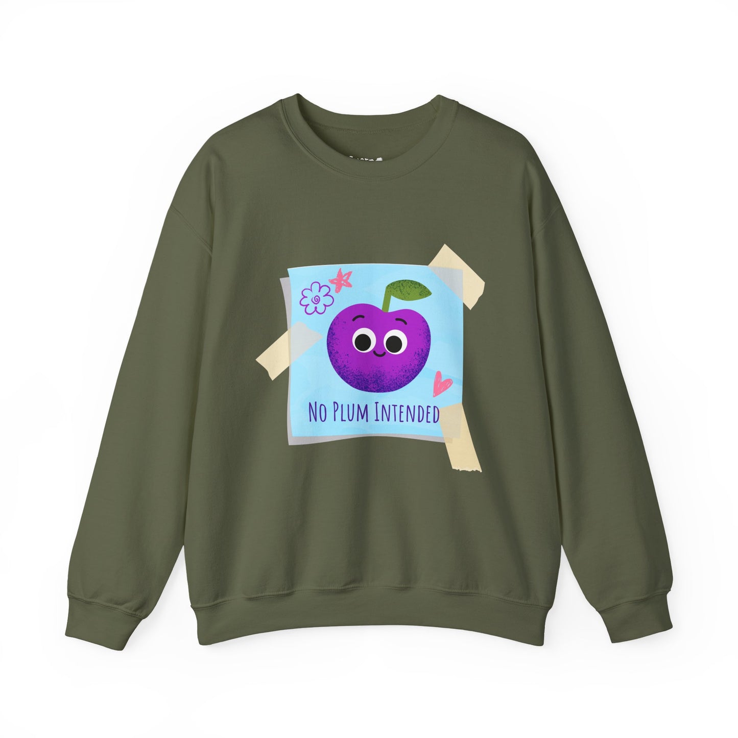 No Plum Intended Crewneck Sweatshirt, Relaxed Style for Everyday Wear, Great Gift Idea, Unisex Sweater