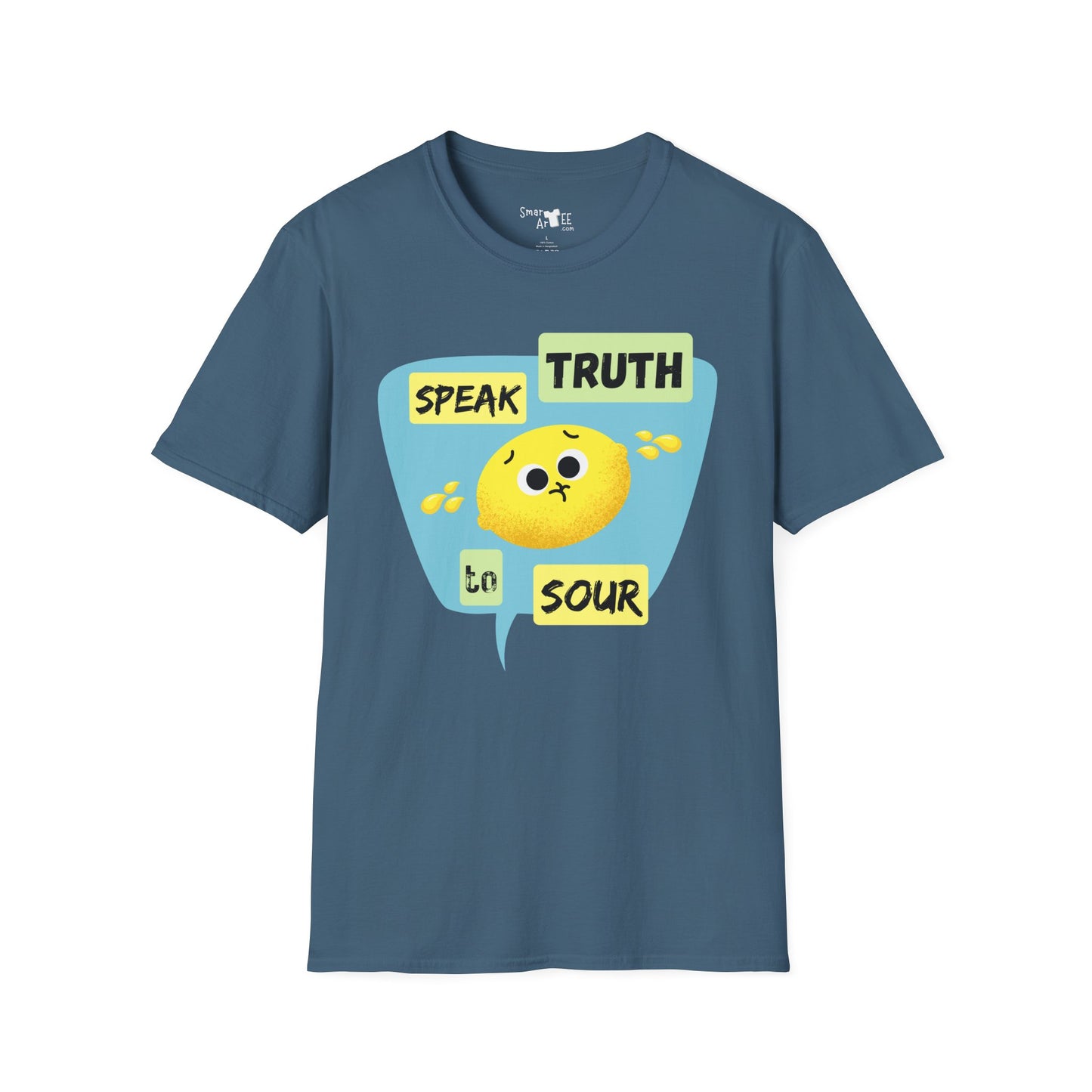 Cute Unisex Softstyle T-Shirt - 'Speak Truth to Sour' Design - Fun Casual Tee for Everyday Wear, Funny Fruit Pun, Great Gift Idea