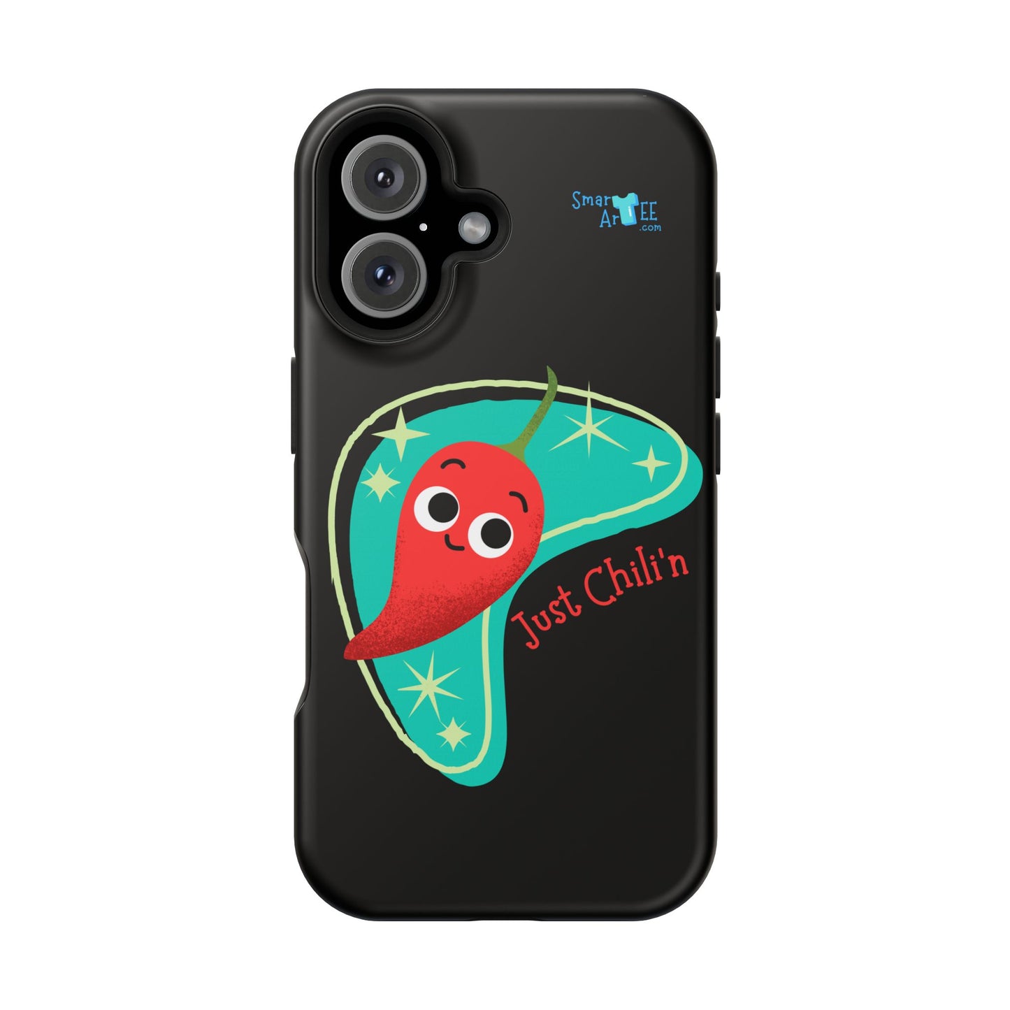 Chili Themed Phone Case, Just Chilin' Design, Fun Accessory, Unique Gift, Vibrant Protection, Perfect for Foodies, Holiday Cheer