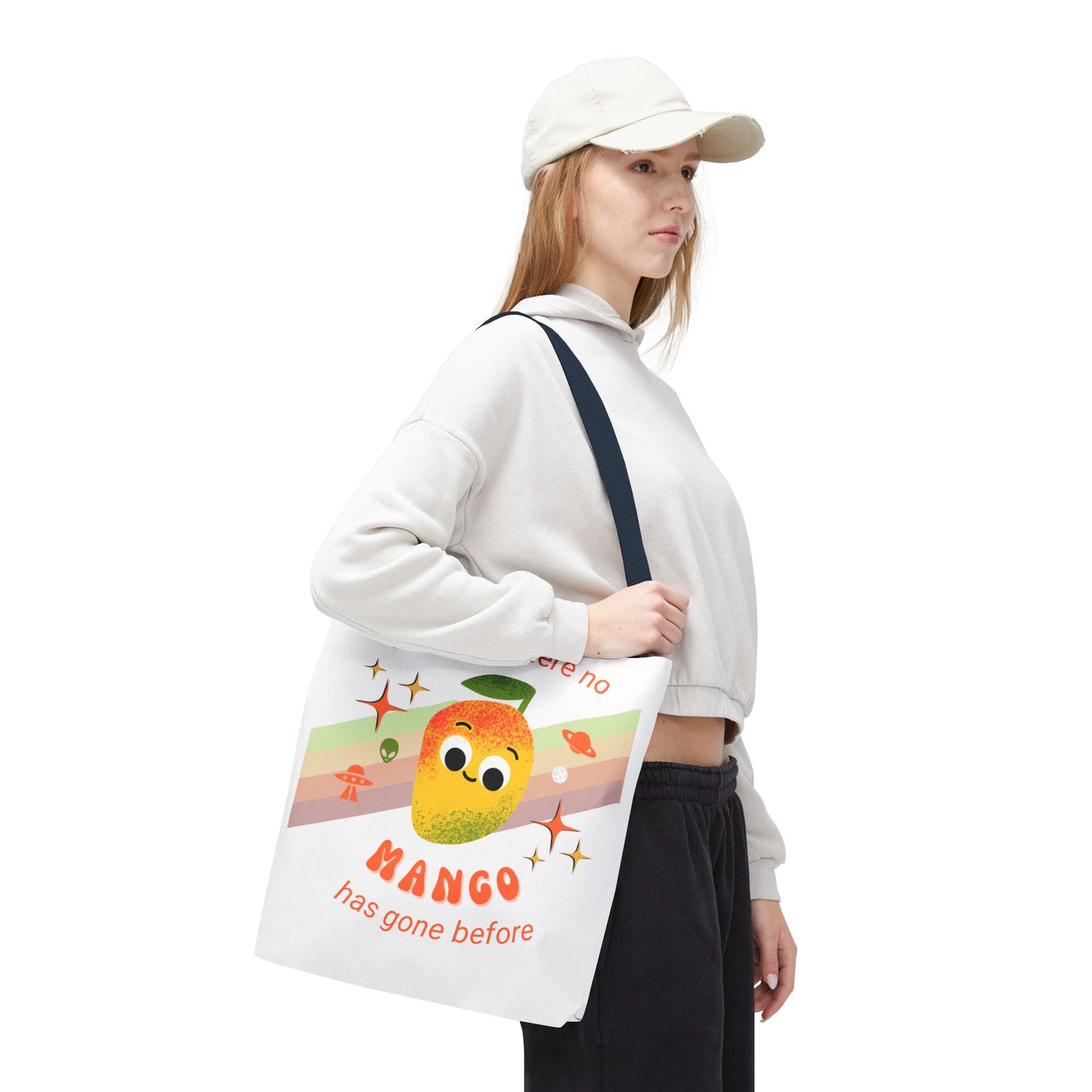 Playful Mango Tote Bag - Fun Fruit Carryall, Eco-Friendly Shopping Bag, Cute Beach Tote, Travel Bag, Gift for Fruit Lovers