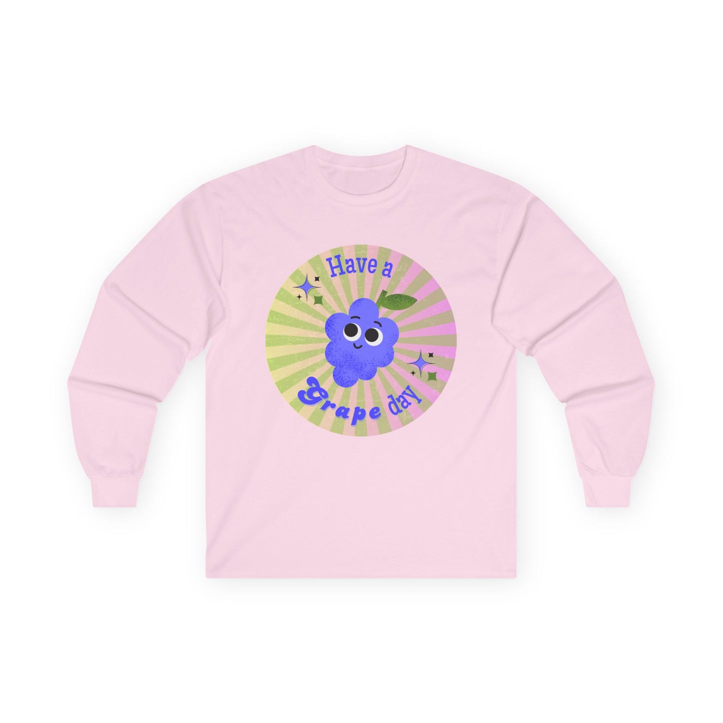 Grape-Themed Long Sleeve Tees for Fun Celebrations, Unisex Cotton Tee, Gift for Fruit Lovers, Perfect for Parties, Casual Wear