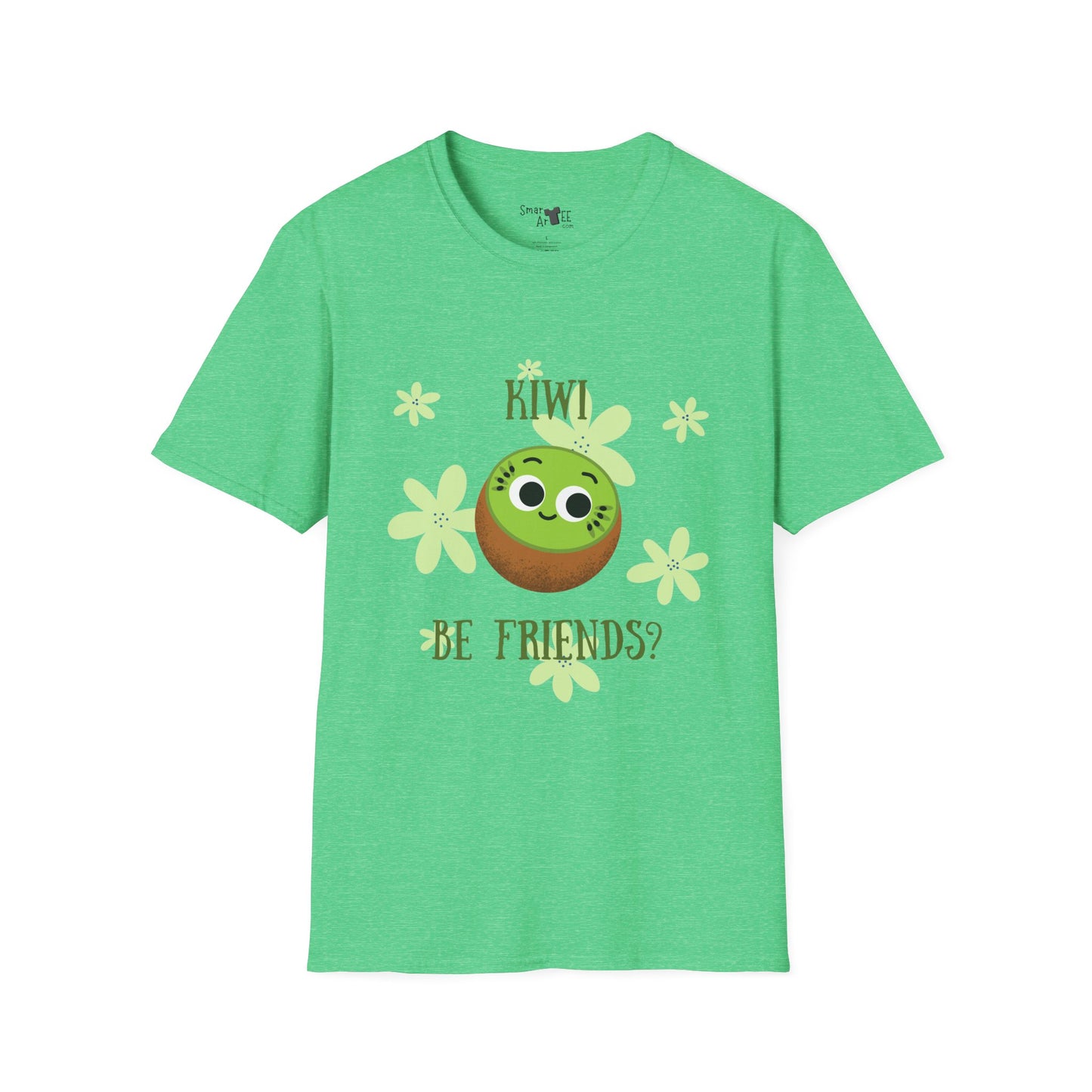 Cute Kiwi Graphic T-Shirt - "Kiwi Be Friends?" Unisex Soft Style Tee, Funny Pun T-Shirt