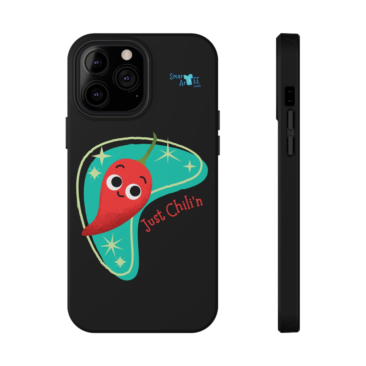 Chili Themed Phone Case, Just Chilin' Design, Fun Accessory, Unique Gift, Vibrant Protection, Perfect for Foodies, Holiday Cheer