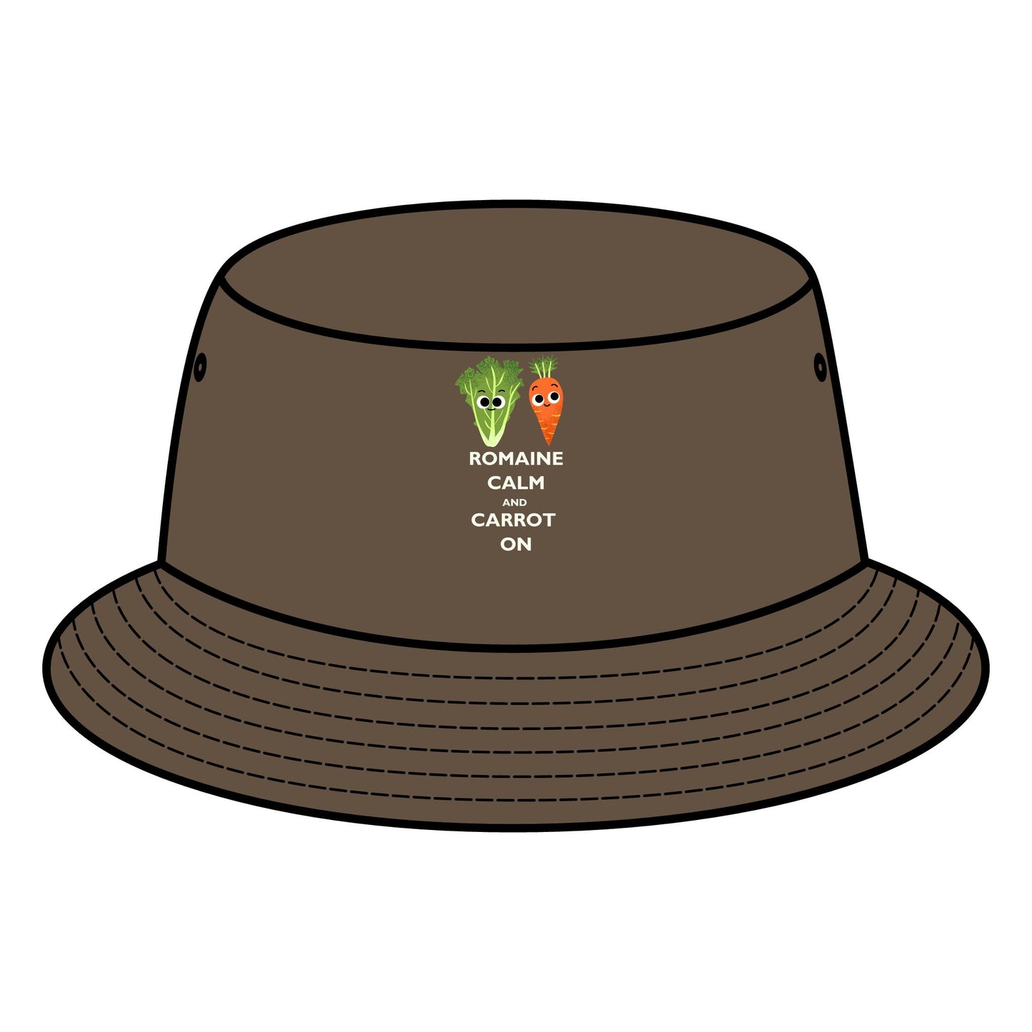 Fun Vegetable Pun Bucket Hats - Romaine Calm Carrot On, Summer Fashion, Outdoor Wear, Gardening Gift, Festival Accessory