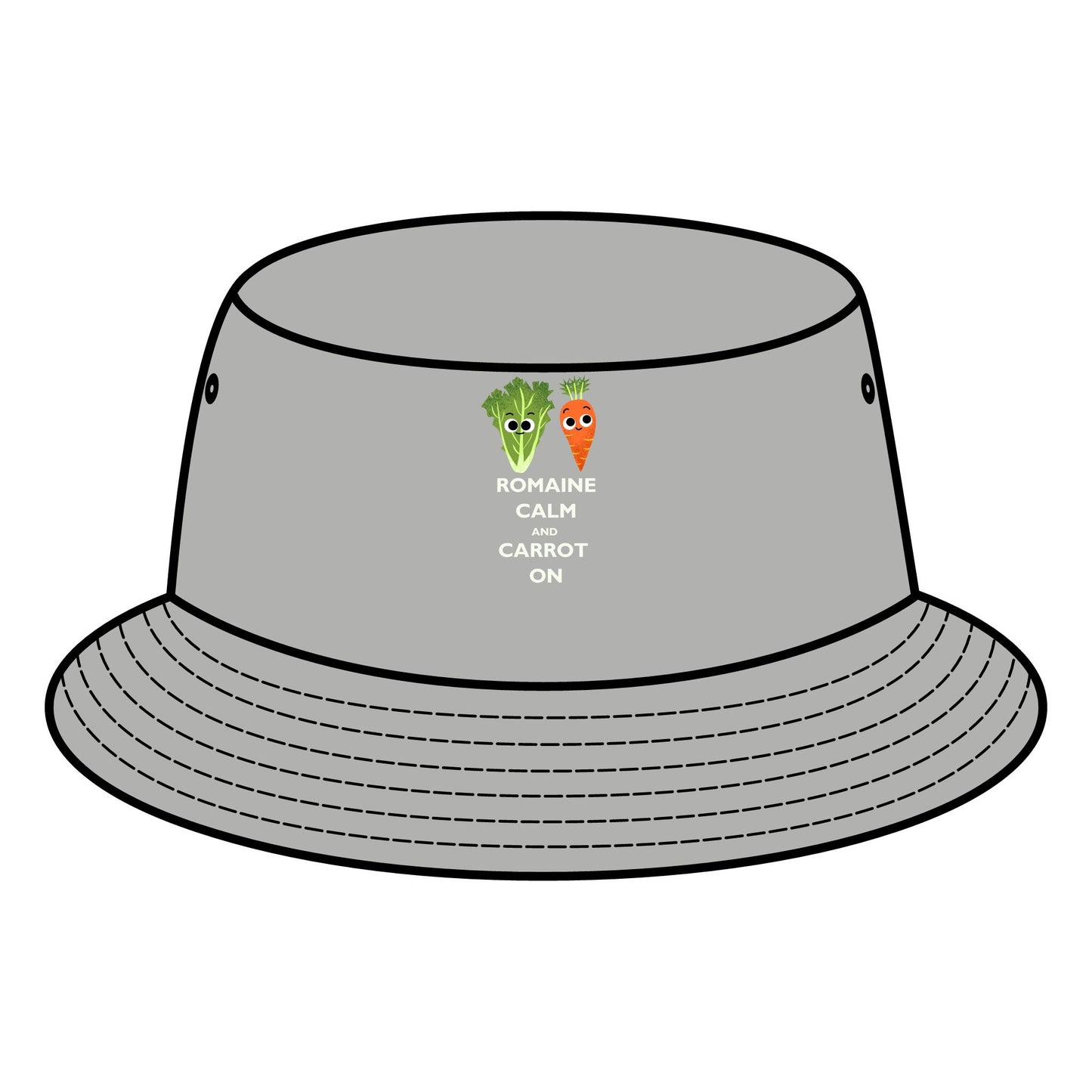 Fun Vegetable Pun Bucket Hats - Romaine Calm Carrot On, Summer Fashion, Outdoor Wear, Gardening Gift, Festival Accessory