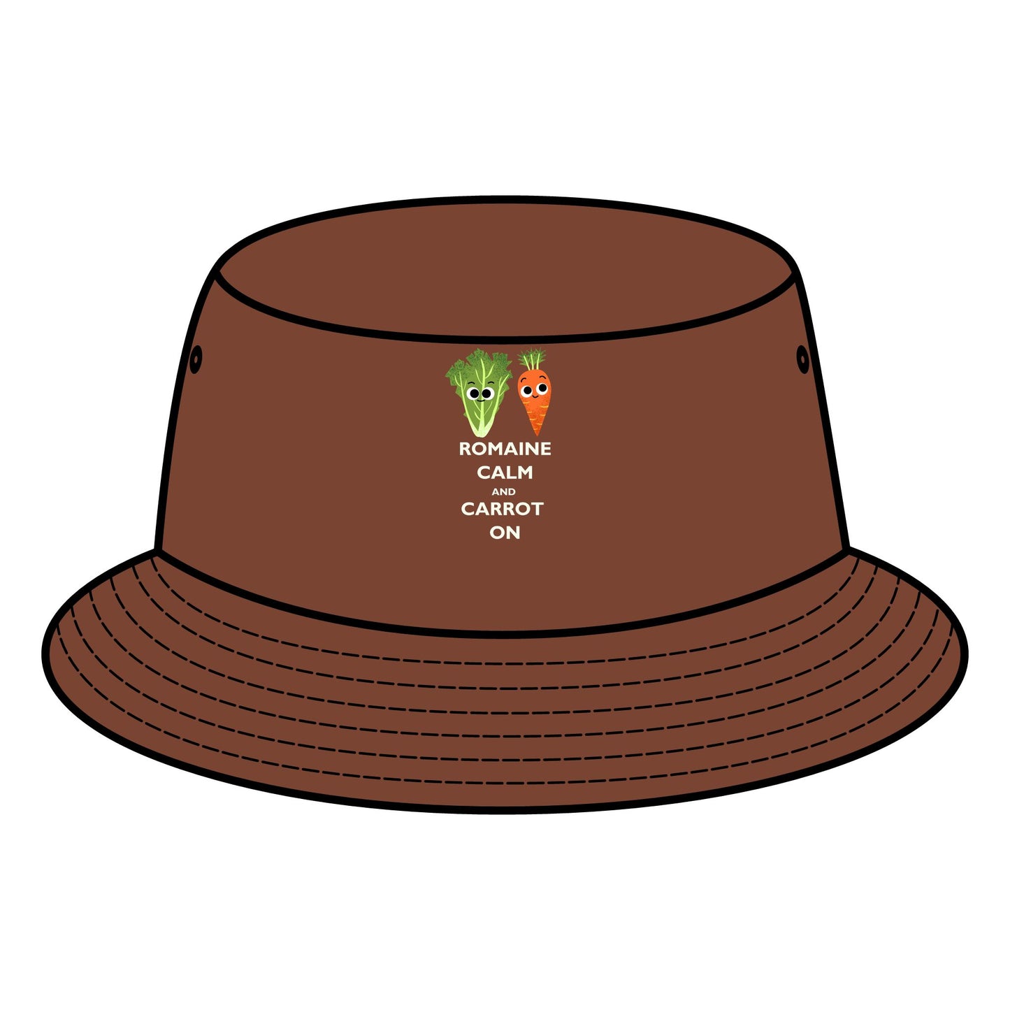 Fun Vegetable Pun Bucket Hats - Romaine Calm Carrot On, Summer Fashion, Outdoor Wear, Gardening Gift, Festival Accessory