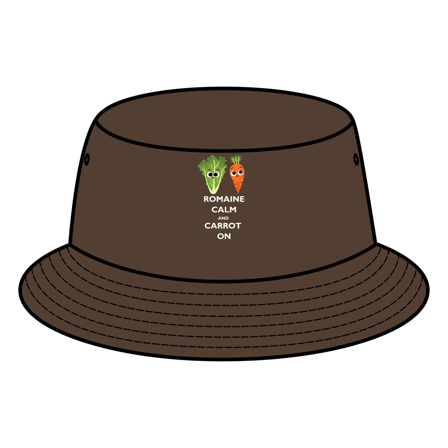 Fun Vegetable Pun Bucket Hats - Romaine Calm Carrot On, Summer Fashion, Outdoor Wear, Gardening Gift, Festival Accessory