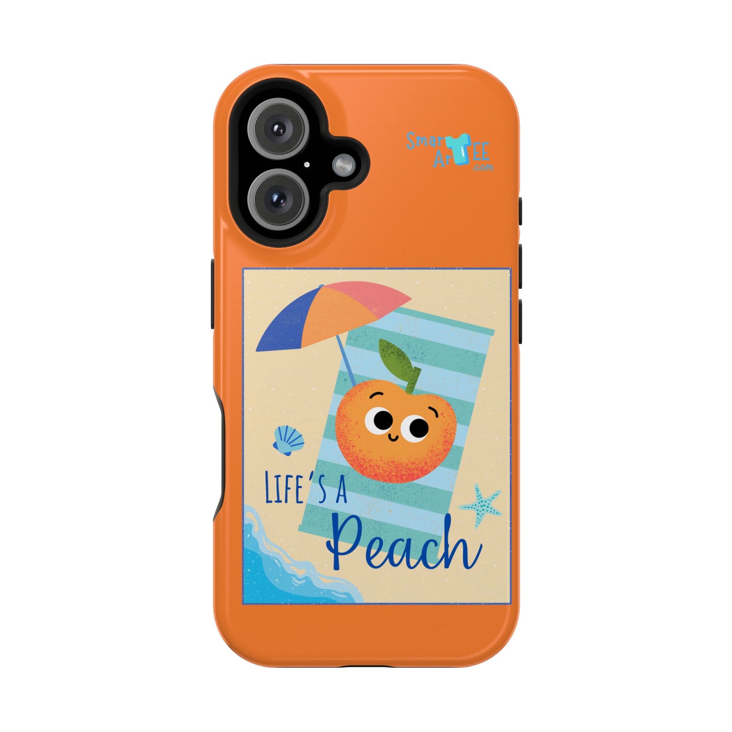 Cute Life's a Peach Phone Case, Impact-Resistant Cell Phone Cover, Summer Accessory, Gift for Fruit Lovers, Beach Vibes