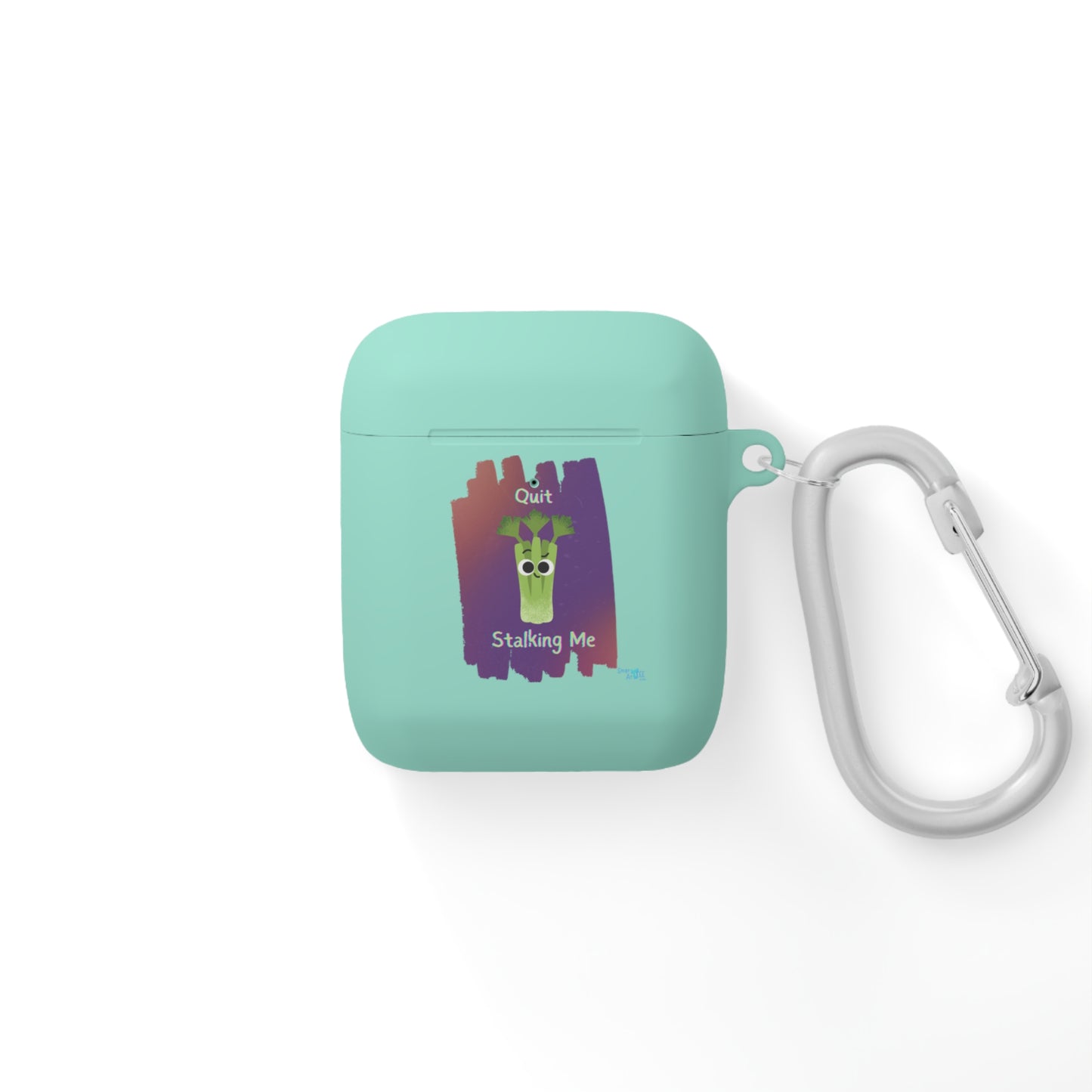 Colorful AirPods Case Cover, Funny Quit Stalking Me Pun, Quirky Accessory for Music Lovers, Unique Gift for Students, Cute Protective Case