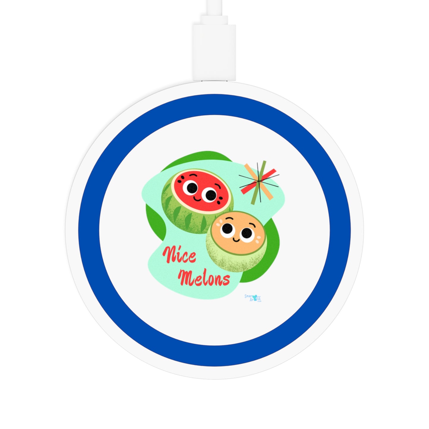 Cute Fruit Wireless Charging Pad - Nice Melons, Modern Gadget, Tech Accessory, Bundle With Air Pod Case, Fun Gift, Eco-Friendly