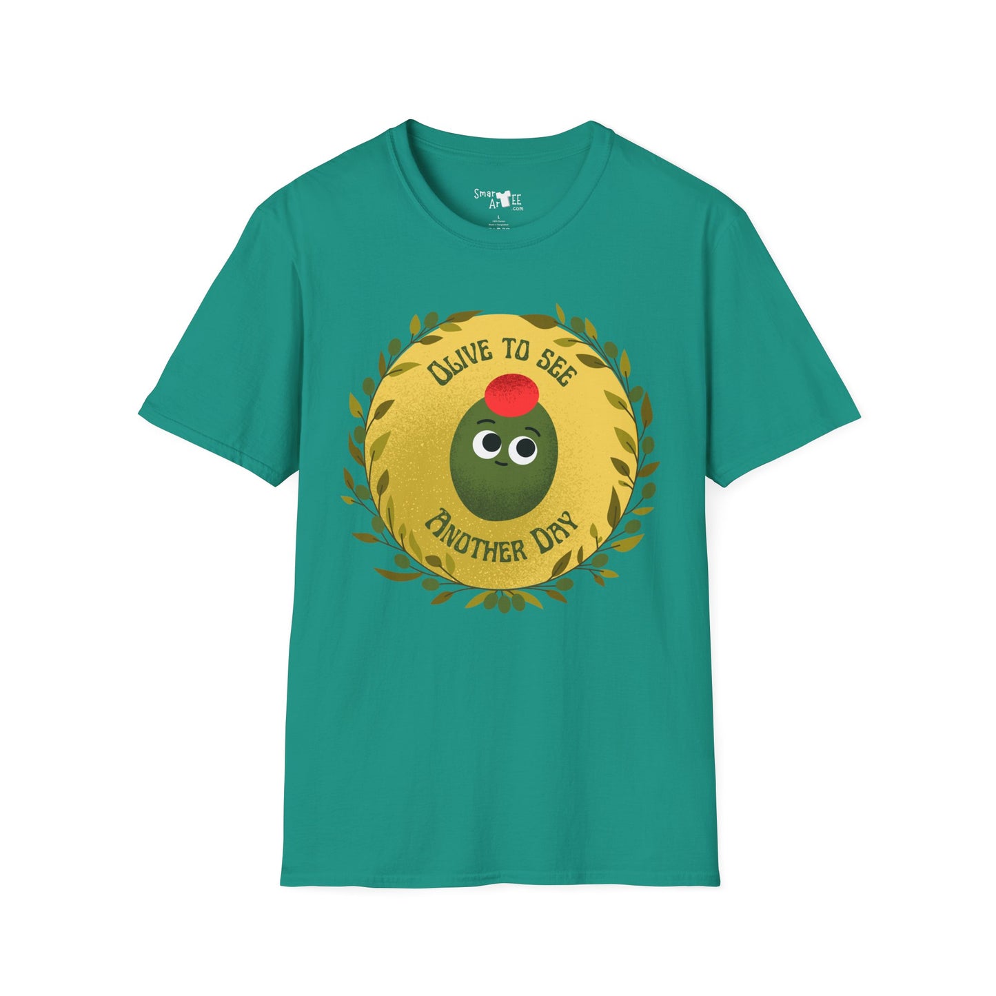 Funny Olive Design Unisex Softstyle T-Shirt - 'Olive to See Another Day' Funny Vegetable Pun, Great Gift Idea, Fun For All