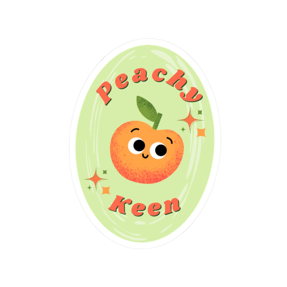 Peachy Keen Kiss-Cut Stickers | Fun Fruit Decor, Cute MacBook Sticker, Peach Aesthetic, Gift for Friends, Planner Decoration