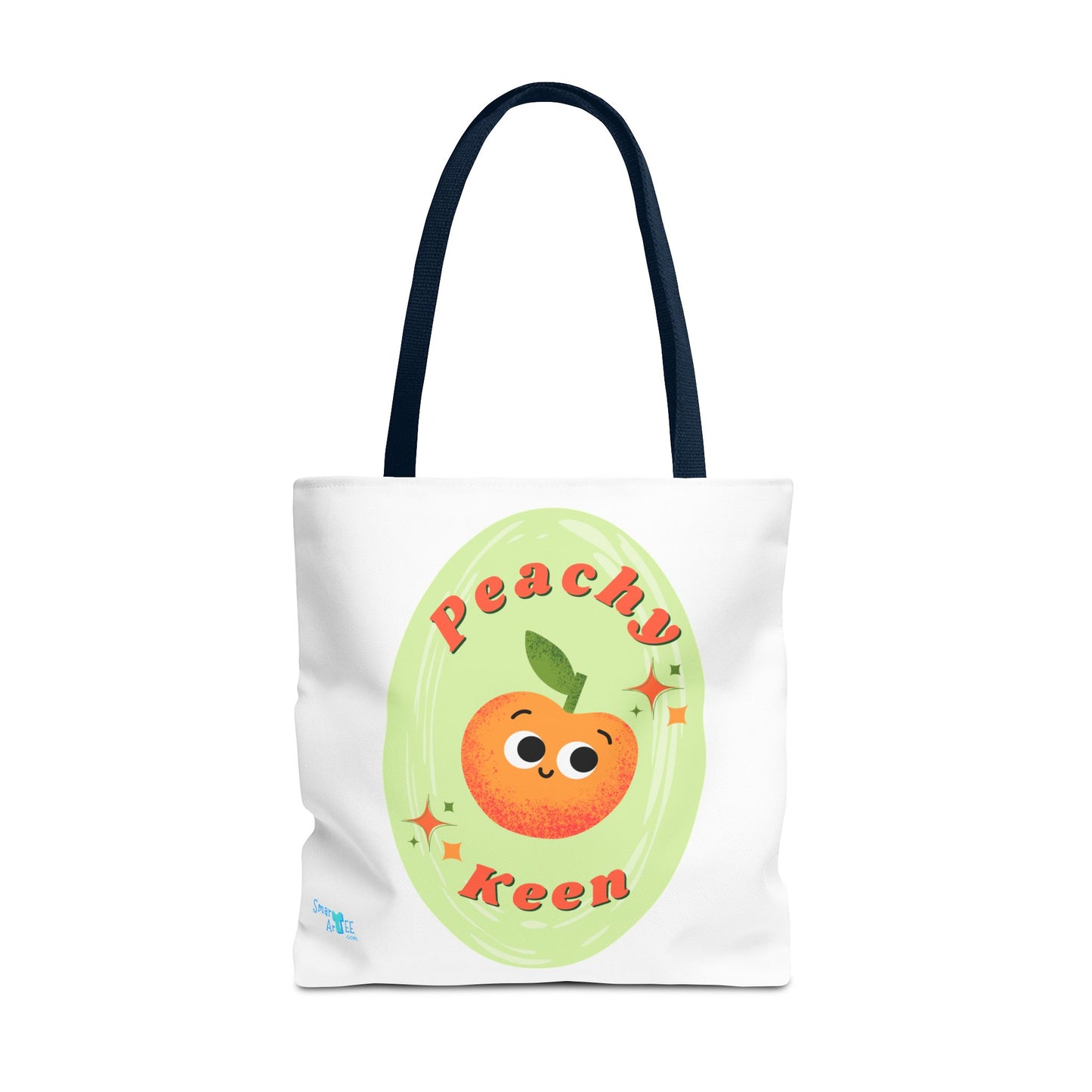 Peachy Keen Tote Bag, Cute Fruit Tote, Eco-Friendly Shopping Bag, Reusable Grocery Tote, Gift for Fruit Lovers