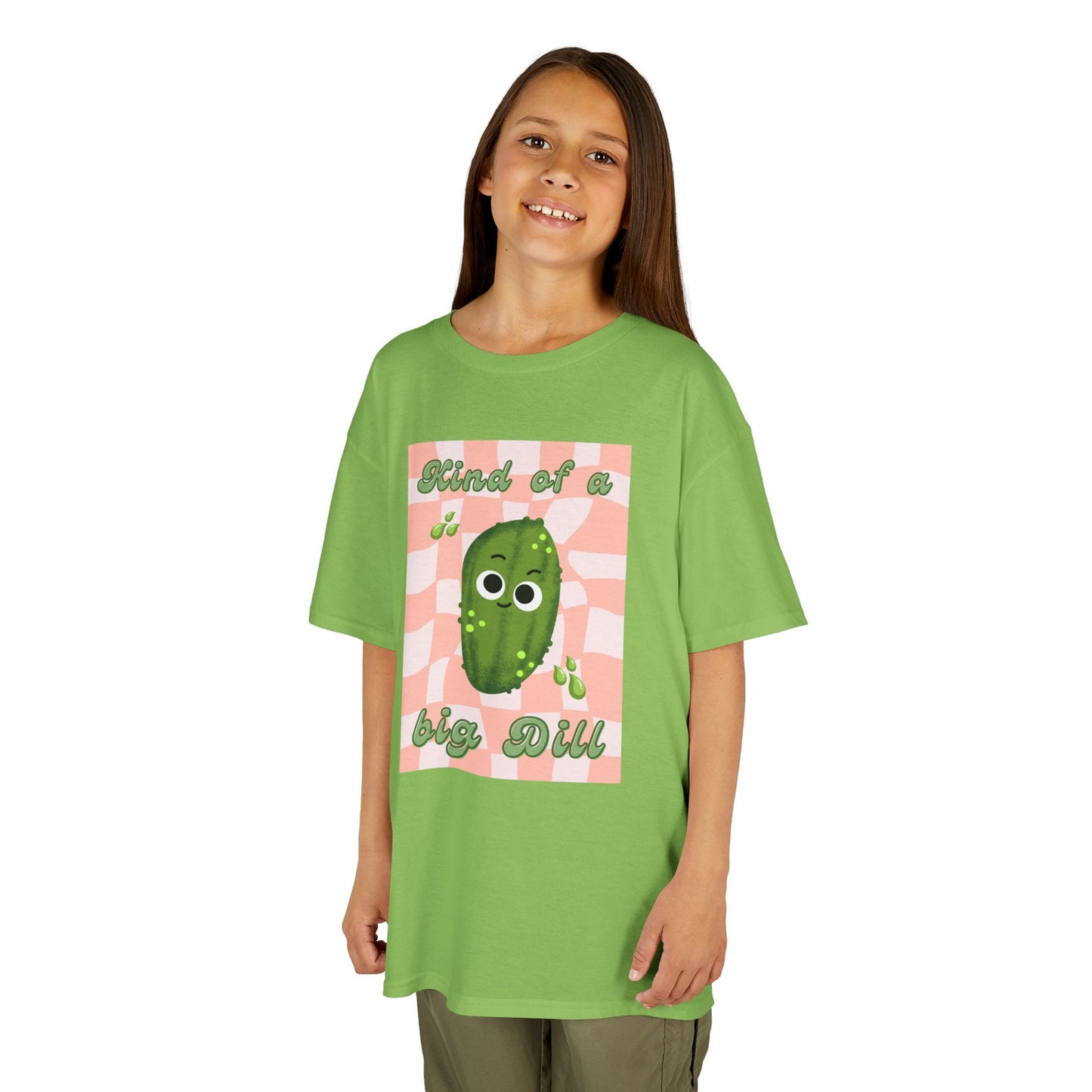 Kids' Funny Cucumber 'Kind of a Big Dill' Humor Shirt, Funny Vegetable Pun, Great Gift Idea