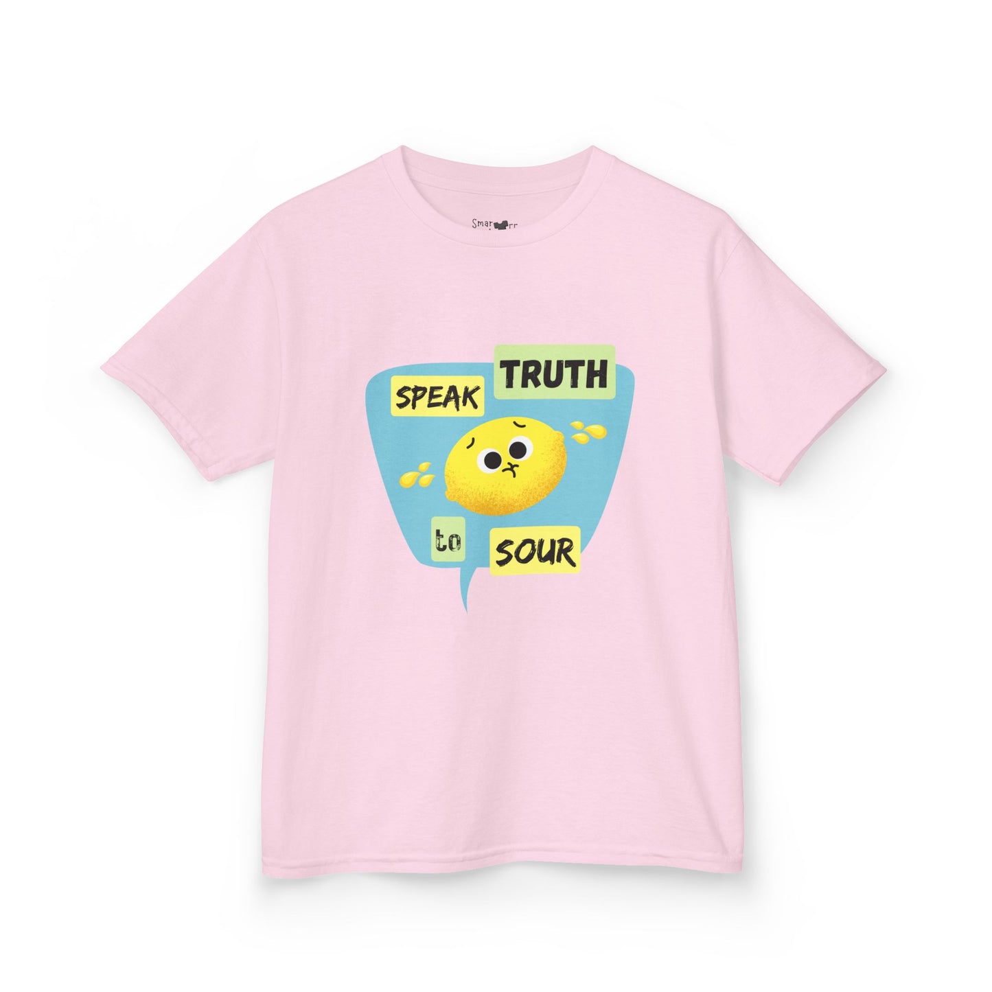 Kids Motivational Shirt, 'Speak Truth To Sour' Funny Pun Cotton Tee, Perfect for School, Gifts, Summer Wear, Positive Vibes