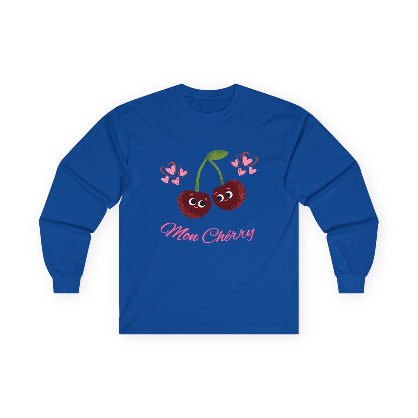 Cute Cherry Long Sleeve Tees, Playful Fruit Shirt, Valentine's Gift, Unisex Casual Wear, Fashionable Everyday Top