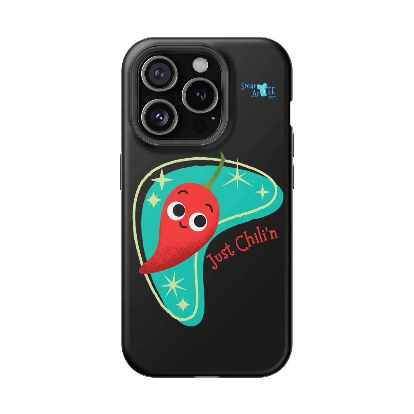 Chili Themed Phone Case, Just Chilin' Design, Fun Accessory, Unique Gift, Vibrant Protection, Perfect for Foodies, Holiday Cheer