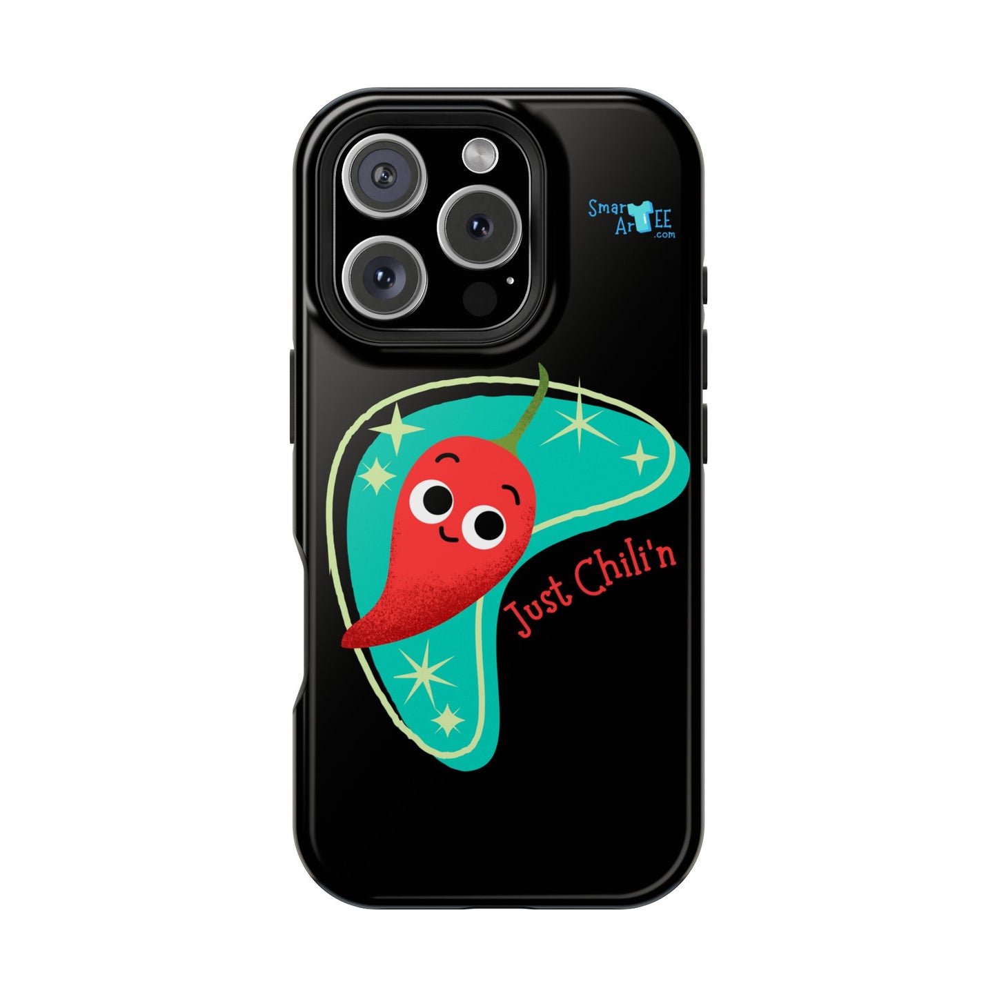 Chili Themed Phone Case, Just Chilin' Design, Fun Accessory, Unique Gift, Vibrant Protection, Perfect for Foodies, Holiday Cheer