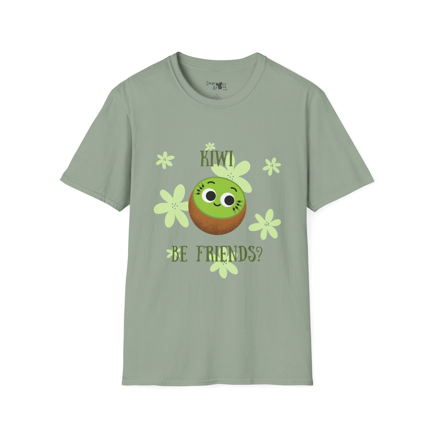 Cute Kiwi Graphic T-Shirt - "Kiwi Be Friends?" Unisex Soft Style Tee, Funny Pun T-Shirt