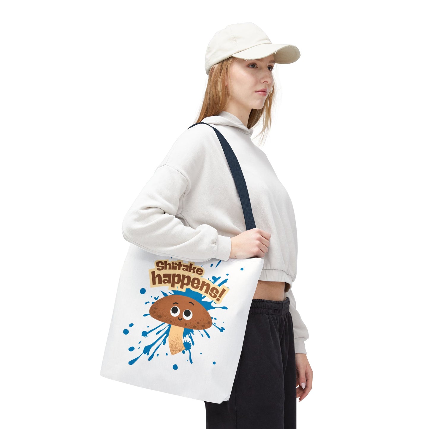 Funny Shiitake Mushroom Tote Bag, Humorous Eco-Friendly Shopping Bag, Perfect Gift for Fun-Lovers, Mushroom Lover Gift, Quirky Reusable Tote
