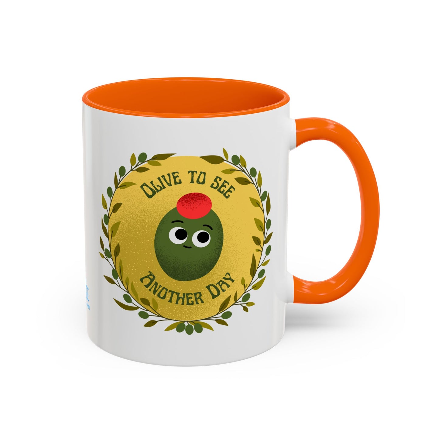 Cheerful Olive Coffee Mug, Gift for Food Lovers, Funny Kitchen Decor, Cute Office Mug, Coffee Lover's Gift, Celebrate Every Day