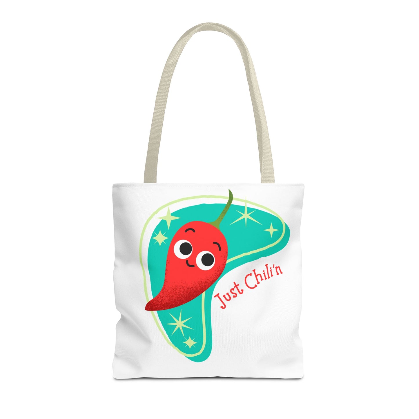 Cute Chili Pepper Tote Bag - Just Chillin', Reusable Grocery Bag, Beach Tote, Gift for Veggie Lovers, Summer Vibes