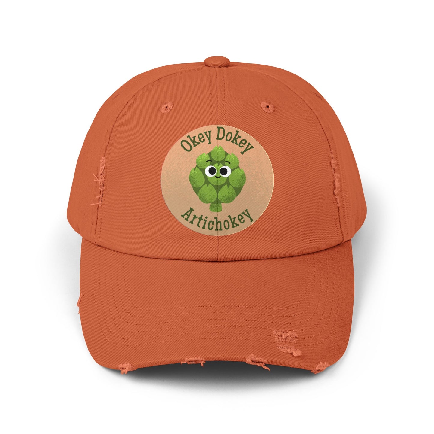 Funny Unisex Distressed Cap - Okey Dokey Artichokey Hats, Gift for Friends, Spring Fashion, Casual Wear, Outdoor Fun