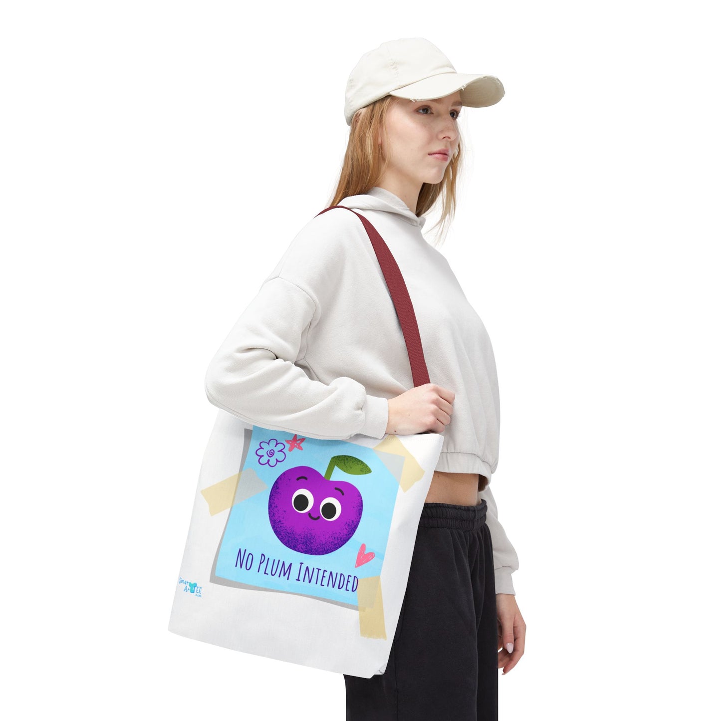 Cute 'No Plum Intended' Tote Bag | Perfect for Groceries, Beach Days, Shopping, Gifts, & Everyday Use