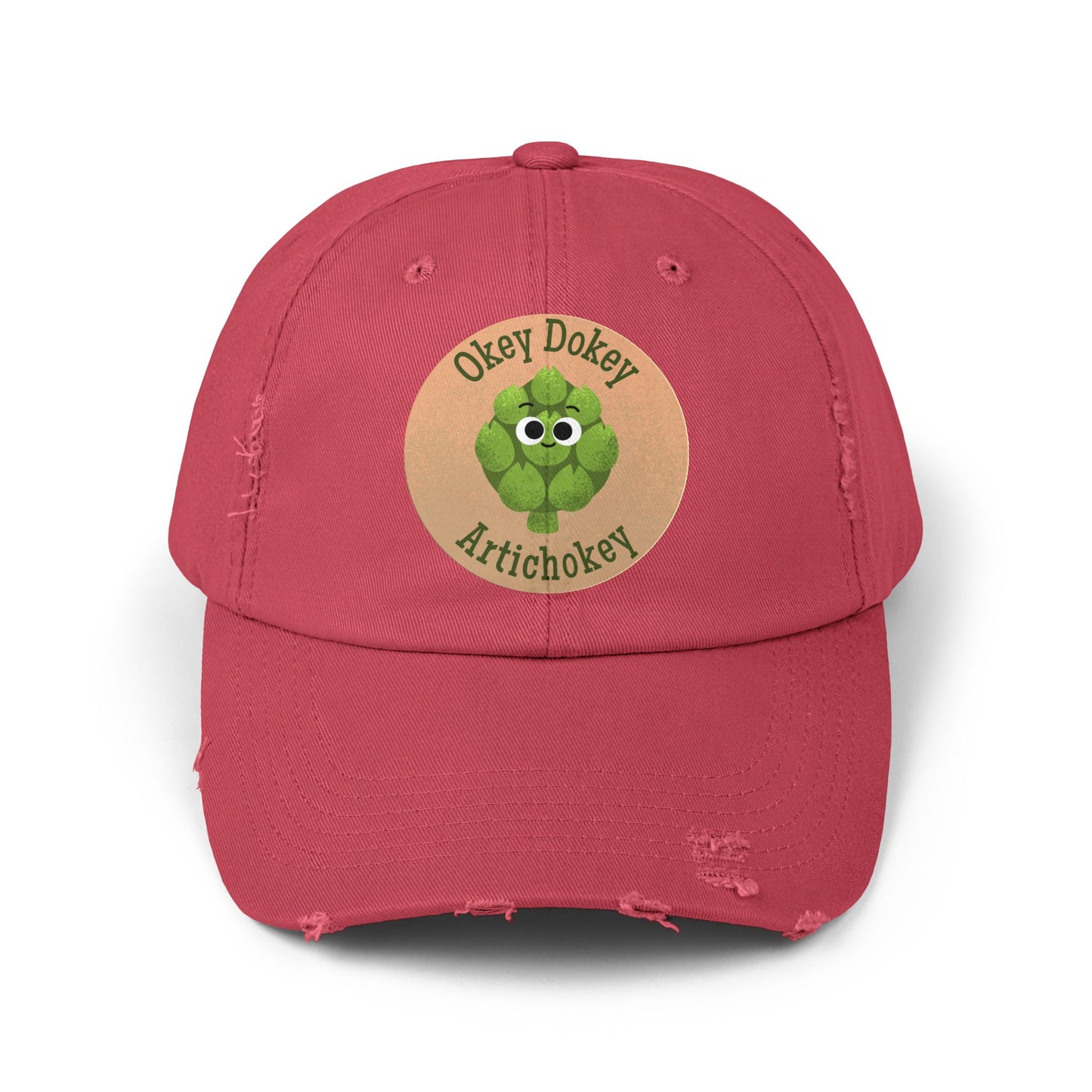 Funny Unisex Distressed Cap - Okey Dokey Artichokey Hats, Gift for Friends, Spring Fashion, Casual Wear, Outdoor Fun
