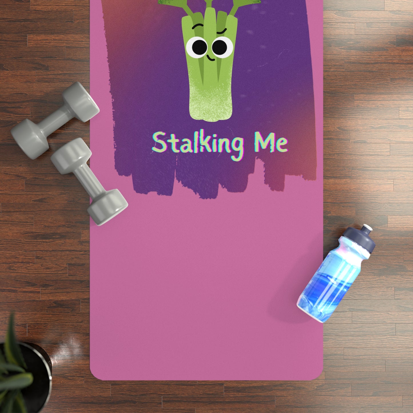 Fun Celery Pun Yoga Mat, Exercise Mat, Fitness Gear, Gift for Yogis, Funny Yoga Accessory, Home Workout