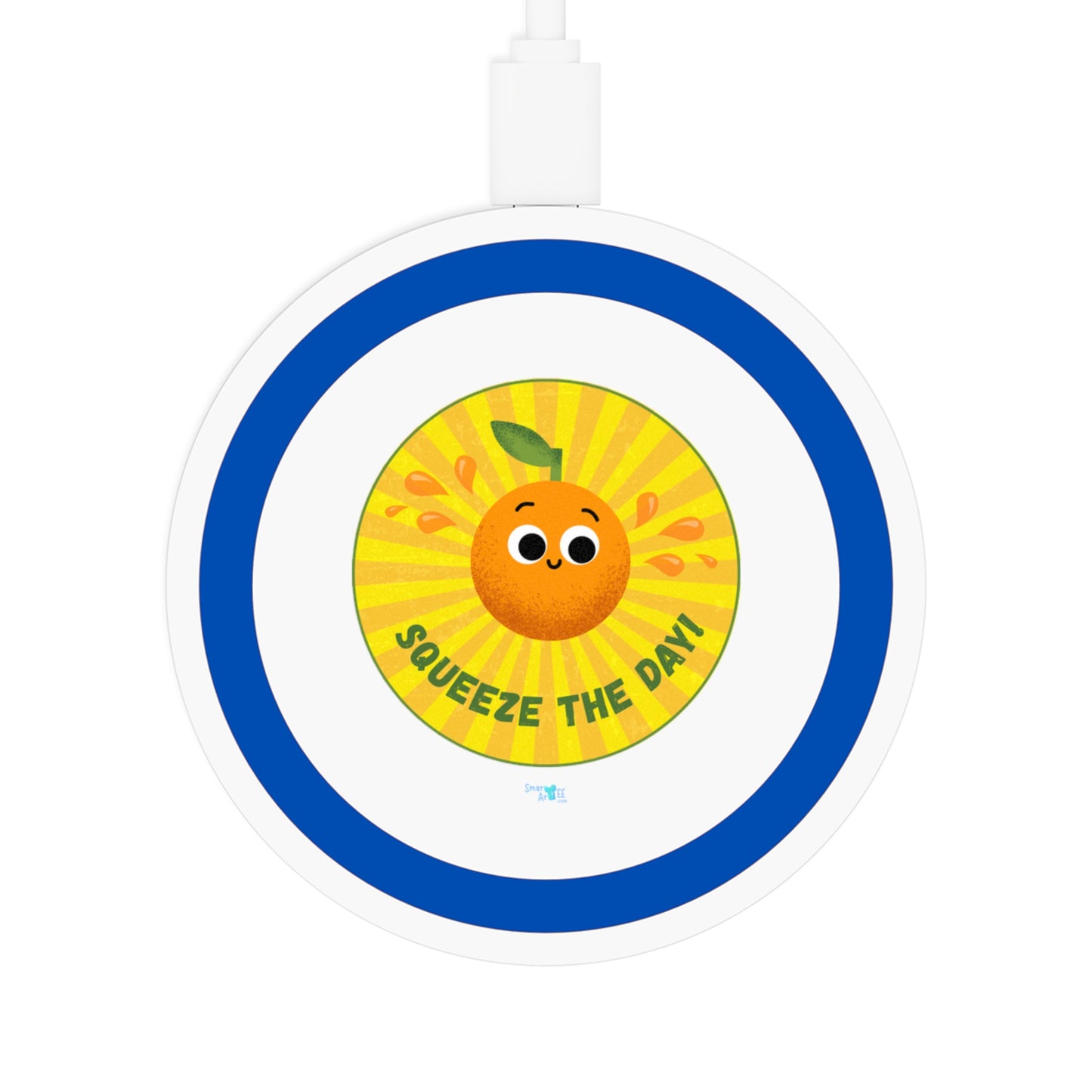 Cheerful Wireless Charging Pad - Squeeze the Day, Cute Desk Accessory, Great for Home or Office, Gift Idea for Friends, Bundle With Air Pod Case