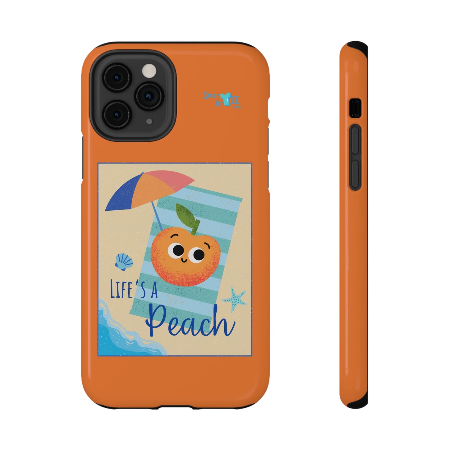 Cute Life's a Peach Phone Case, Impact-Resistant Cell Phone Cover, Summer Accessory, Gift for Fruit Lovers, Beach Vibes