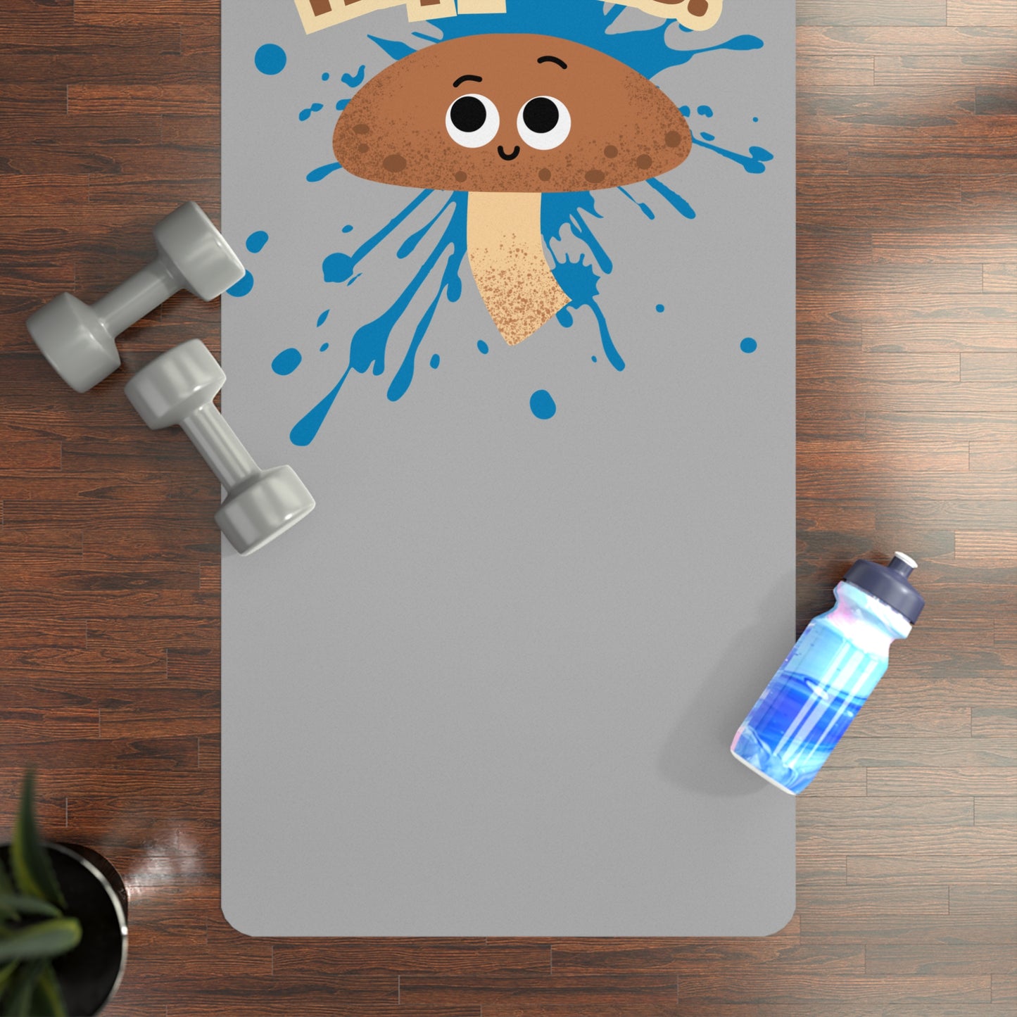 Funny Rubber Yoga Mat - Shitake Happens, Yoga Mat for Home Workout, Exercise Mat, Gift for Yogis, Meditation Mat, Fitness Equipment
