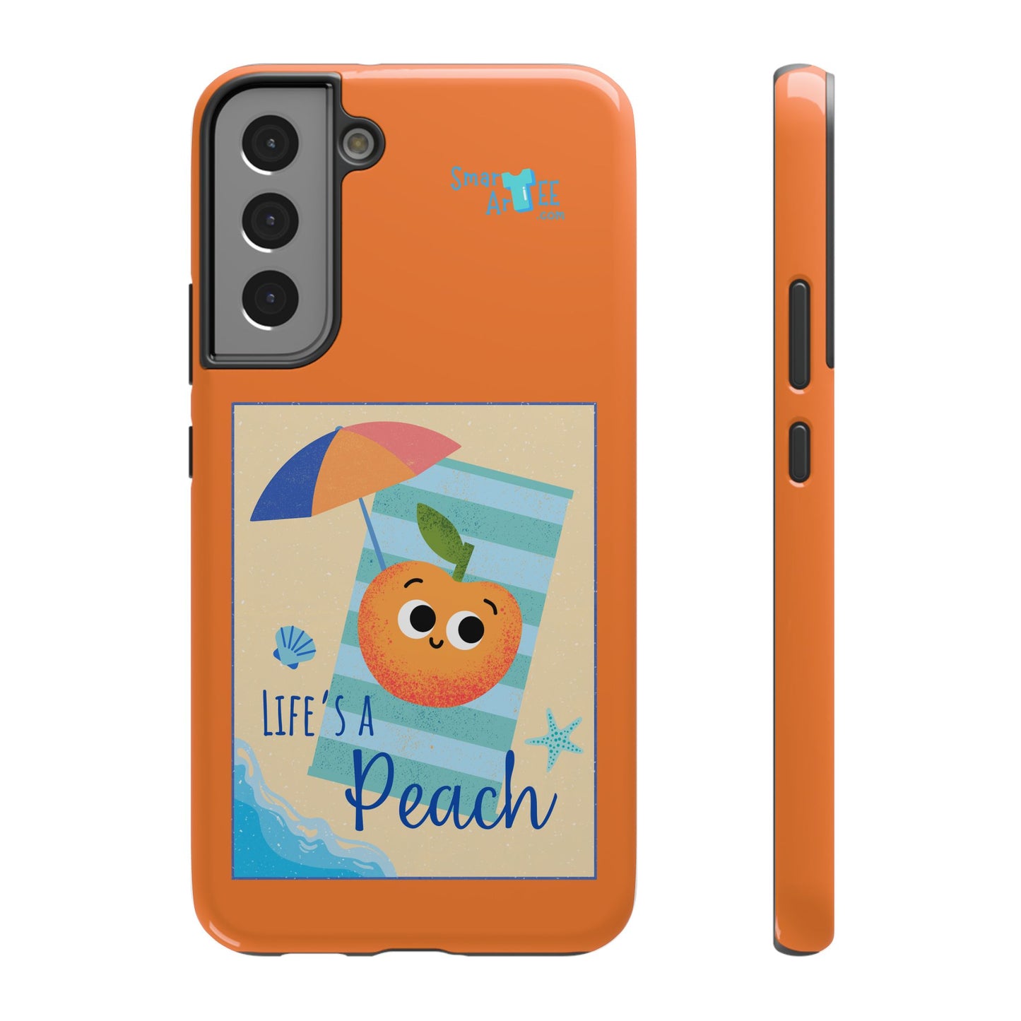 Cute Life's a Peach Phone Case, Impact-Resistant Cell Phone Cover, Summer Accessory, Gift for Fruit Lovers, Beach Vibes