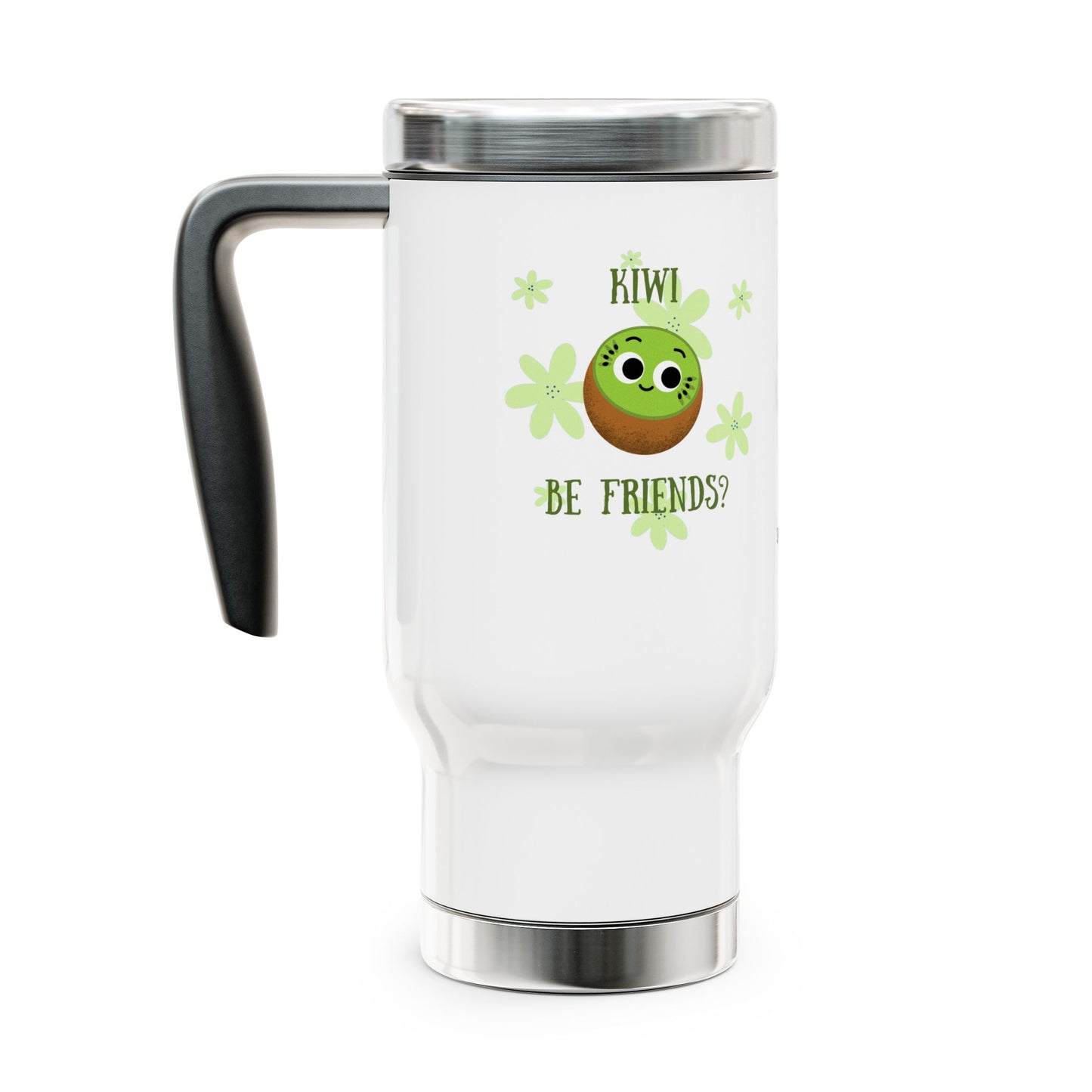 Whimsical Kiwi Travel Mug, Cute Coffee Cup for Friends, Gifts for Besties, Travel Accessories for Him/Her, Funny Drinkware