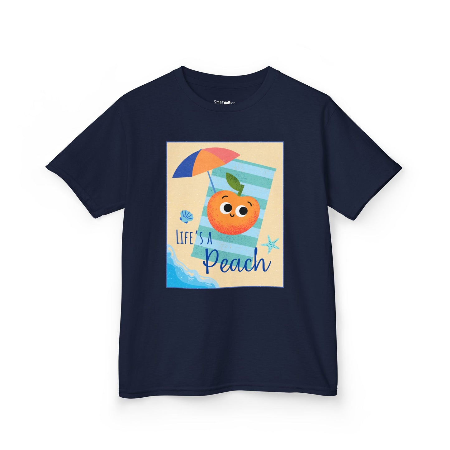 "Life's a Peach" Kids Heavy Cotton Tee – Cute Summer Shirt, Gift for Kids, Fun Casual Wear, Beach Day, Summer Vibes