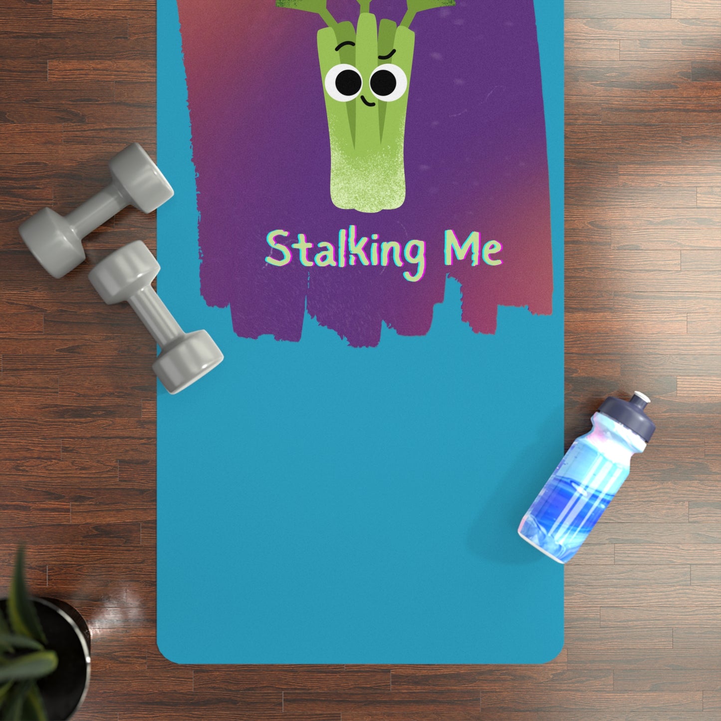 Whimsical Rubber Yoga Mat, Funny Yoga Mat, Fitness Gift, Anti-Slip Yoga Mat, Motivational Workout Equipment