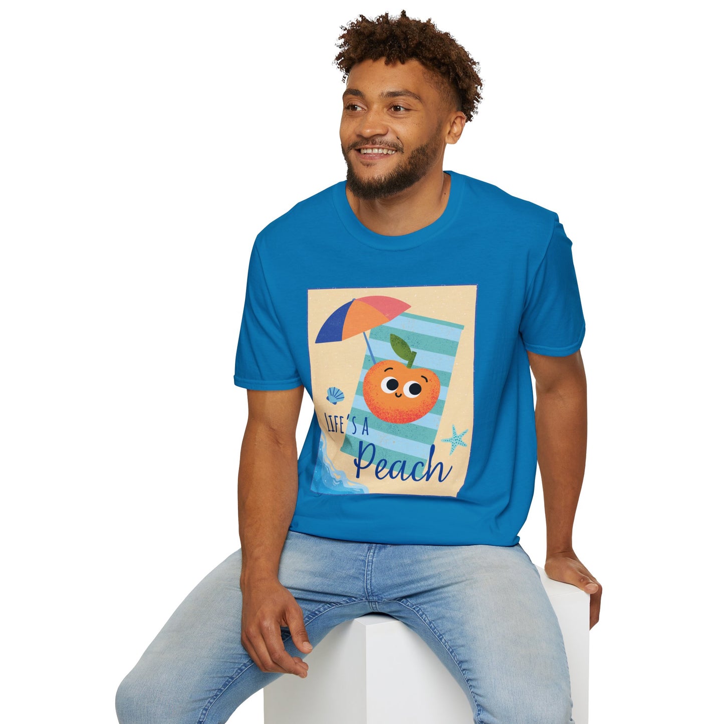 Peach Life Unisex T-Shirt - Life's a Peach When It's Better Than a Beach, Funny Fruit Pun T-Shirt, Great Gift Idea