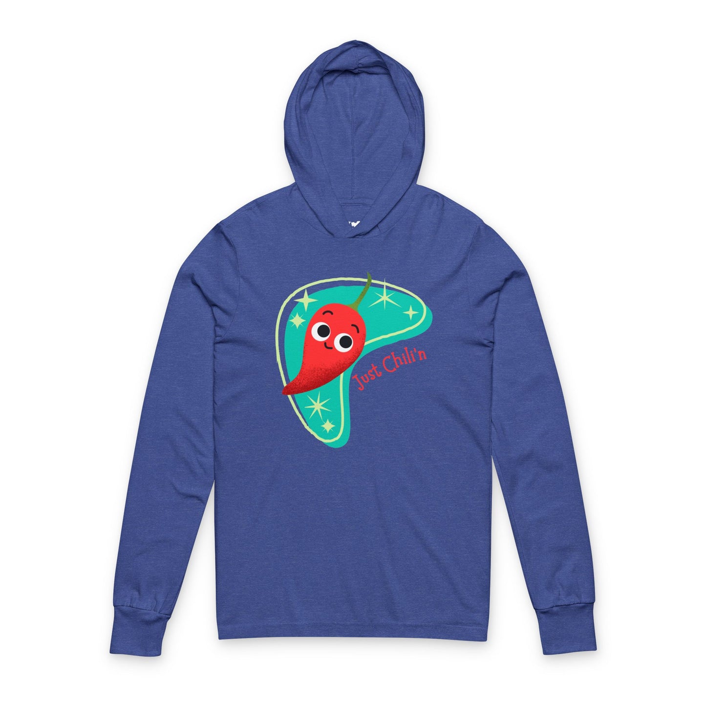 Chillin' Chili Unisex Fun Hooded Shirt for Summer, Funny Pun Long Sleeve Shirt, BBQs, Birthdays, Gifts, Lazy Days, Chill Vibes