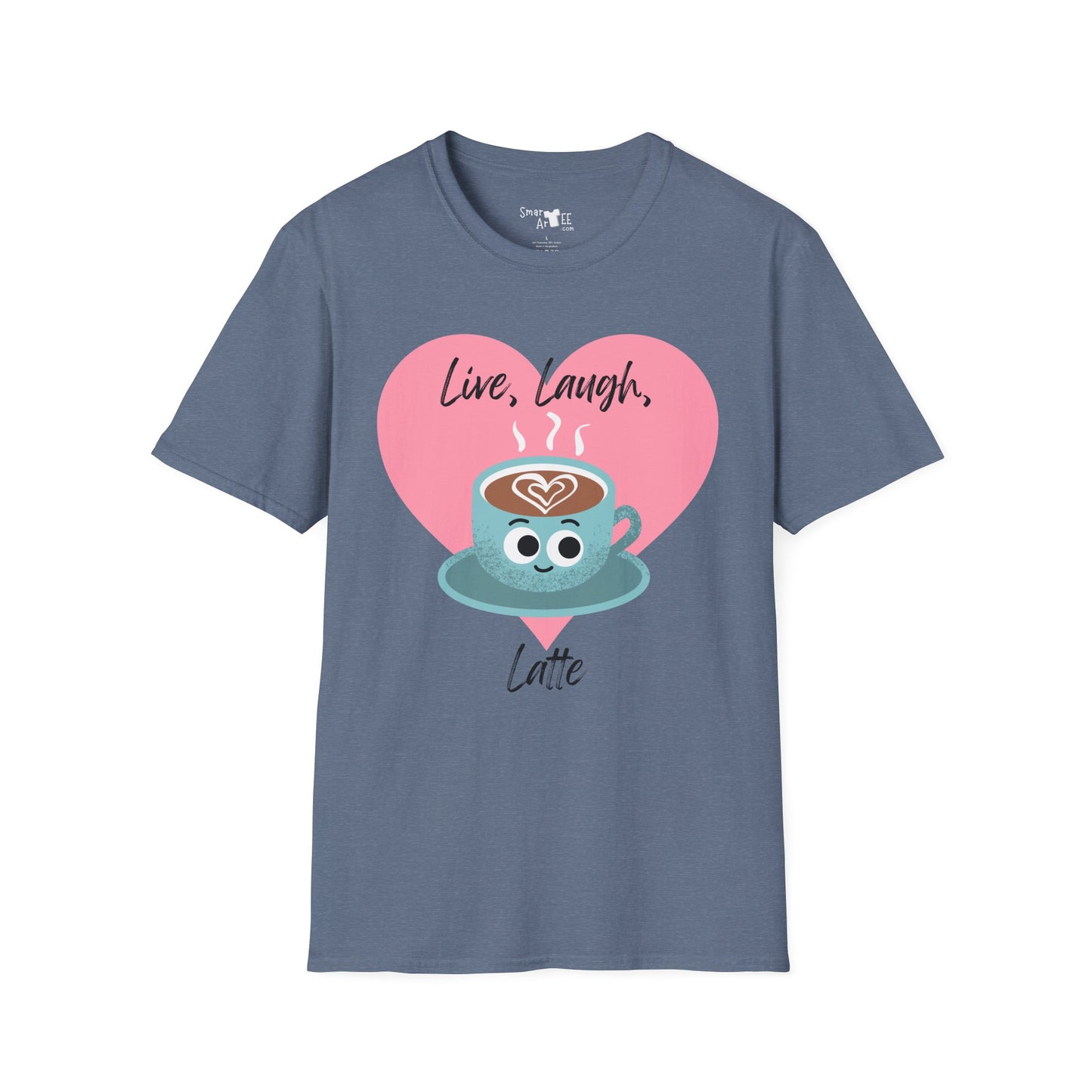 Cute Coffee Lover T-Shirt, Funny Gift for Barista, Softstyle Tee for Friends, Gift for Coffee Lovers, Live Laugh Latte Shirt